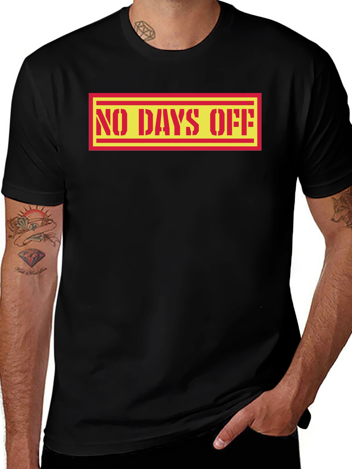 No Days Off Graphic Tee - Black