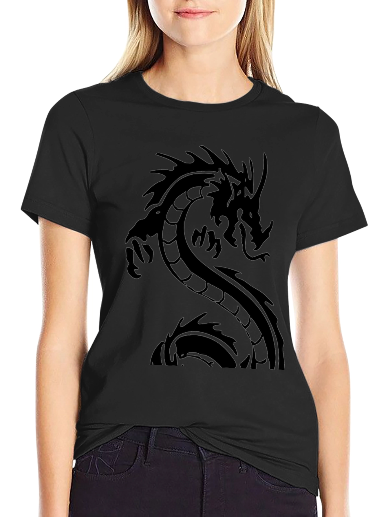 Dragon Graphic Black T-Shirt - Mens Casual Tee