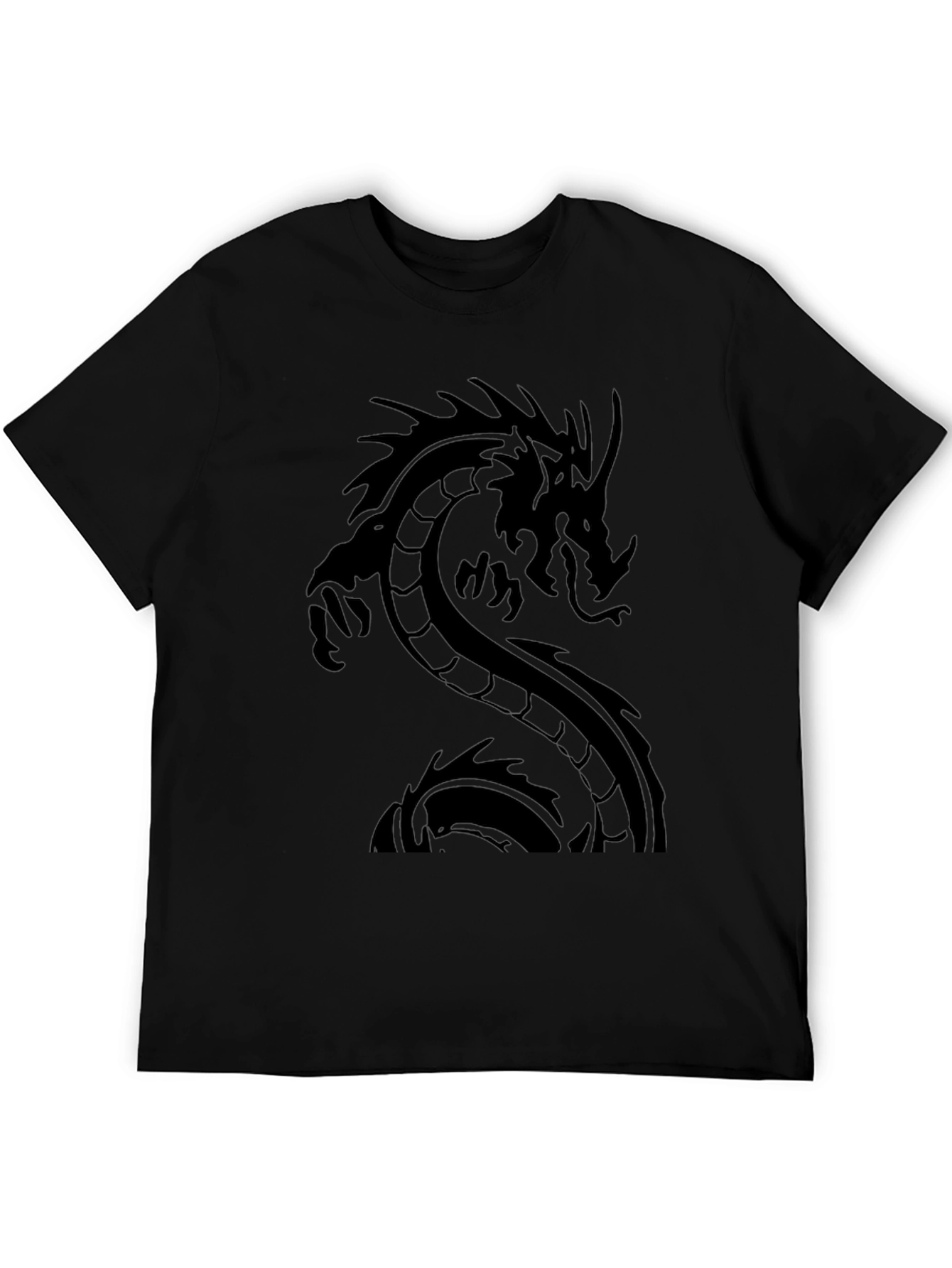 Dragon Graphic Black T-Shirt - Mens Casual Tee