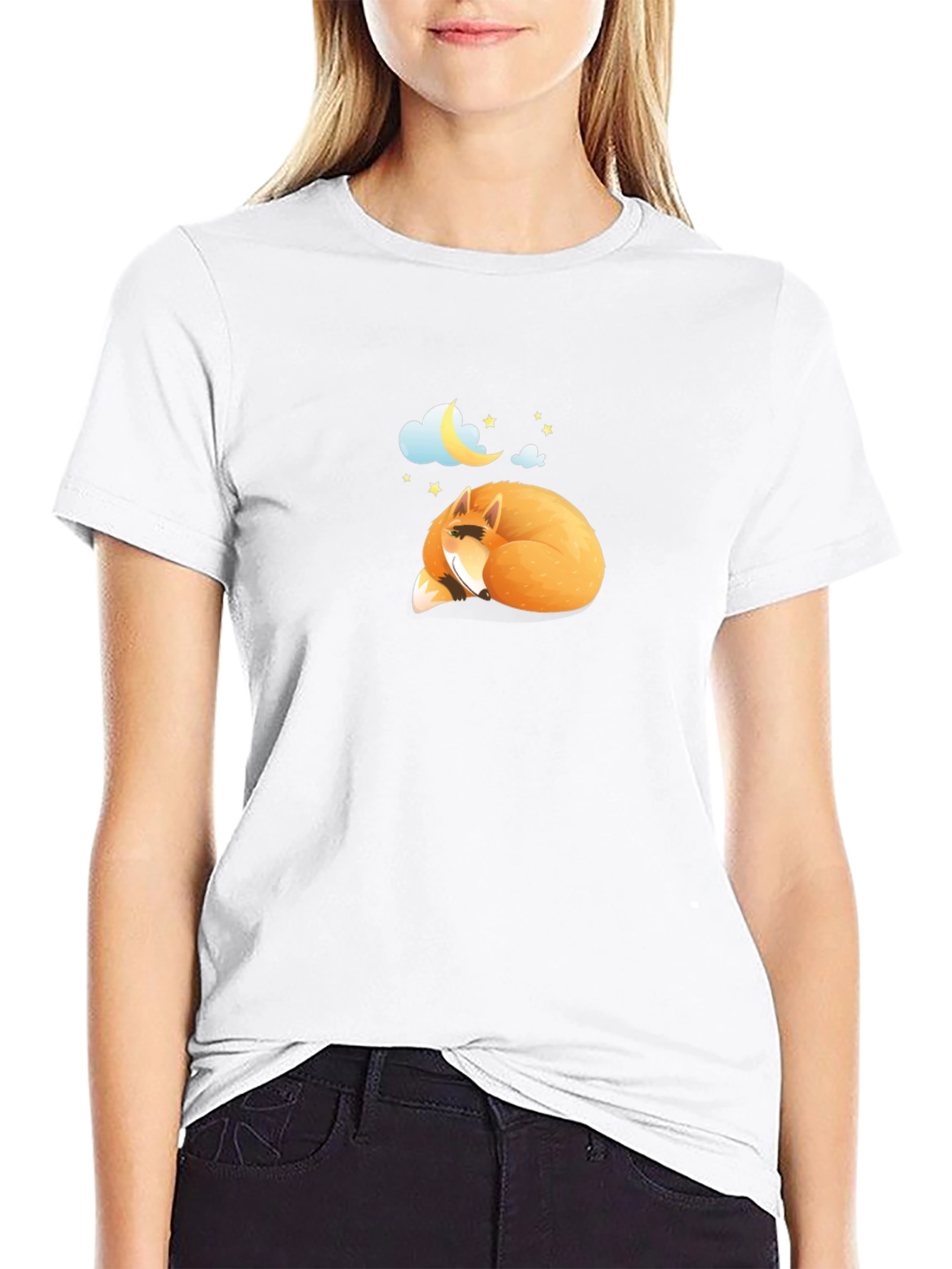 Dreamy Fox Graphic Black Tee
