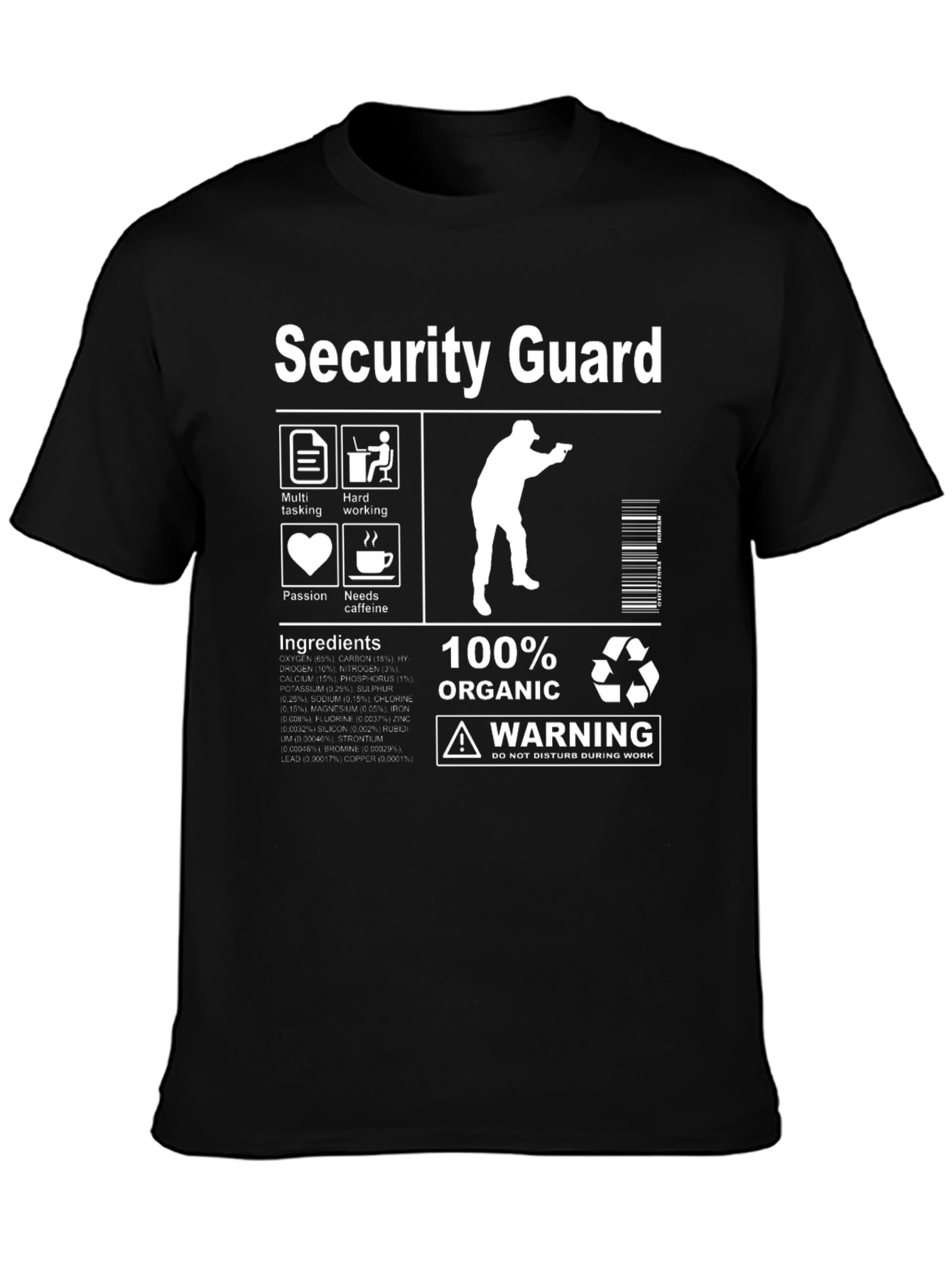 Security Guard 100% Organic Graphic T-Shirt