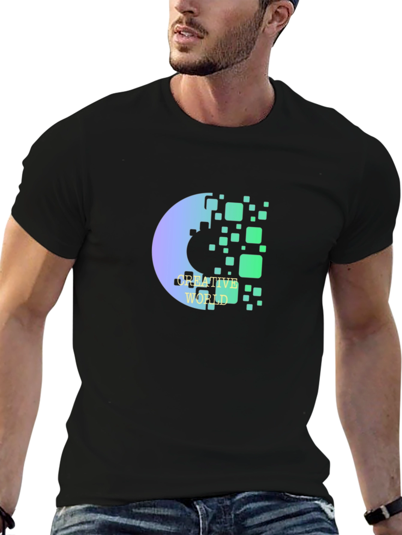 Creative World Black Graphic T-Shirt