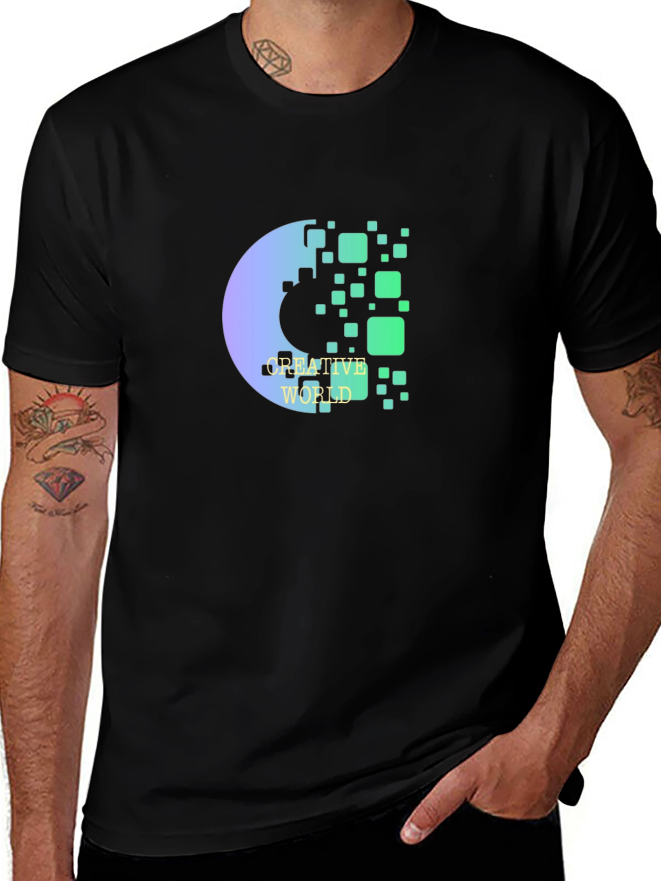 Creative World Black Graphic T-Shirt
