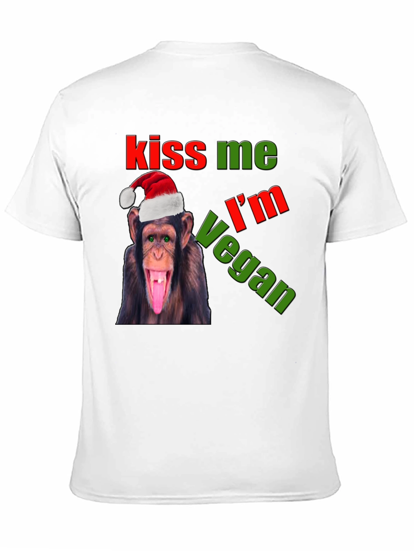 Kiss Me Im Vegan Monkey Christmas Graphic Tee