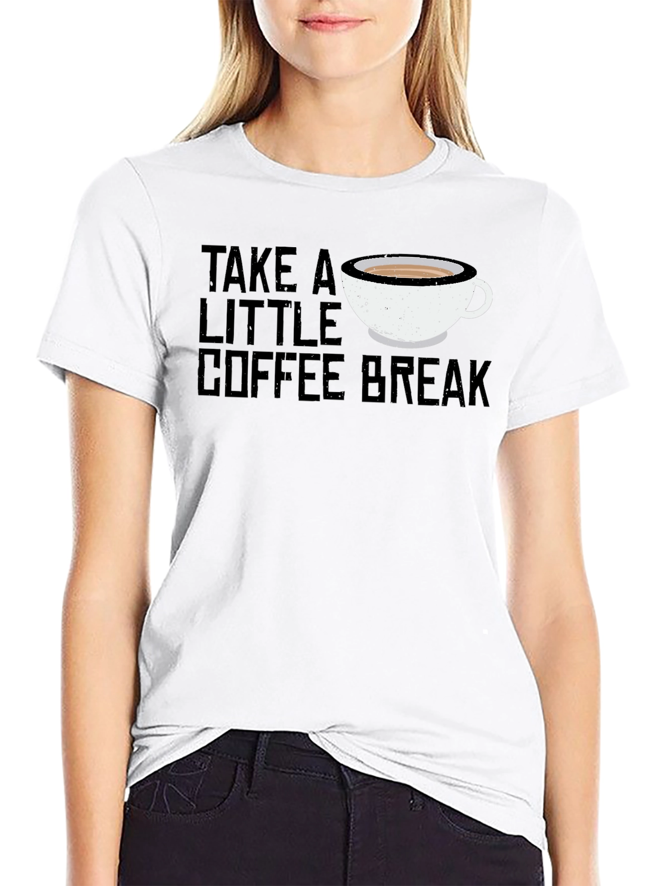 Take A Little Coffee Break Black T-Shirt