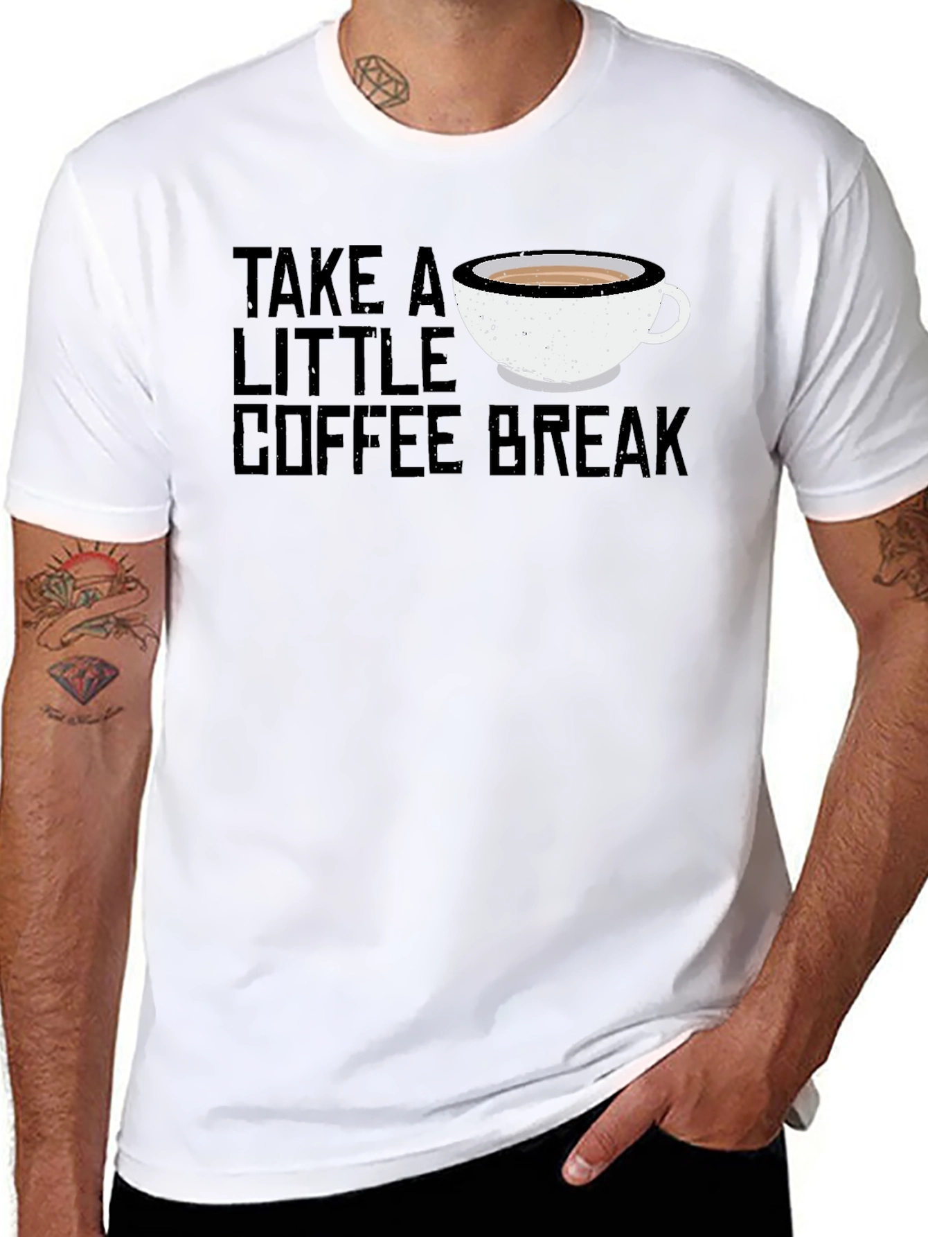 Take A Little Coffee Break Black T-Shirt