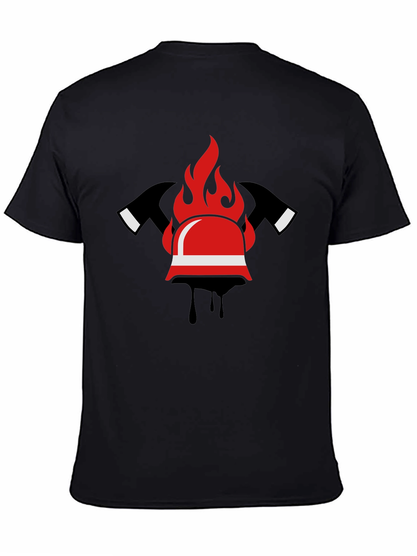 Firefighter Helmet and Axes Graphic T-Shirt