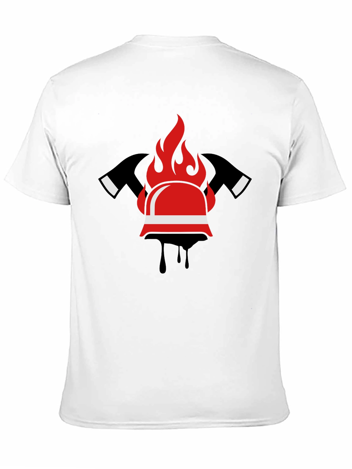 Firefighter Helmet and Axes Graphic T-Shirt