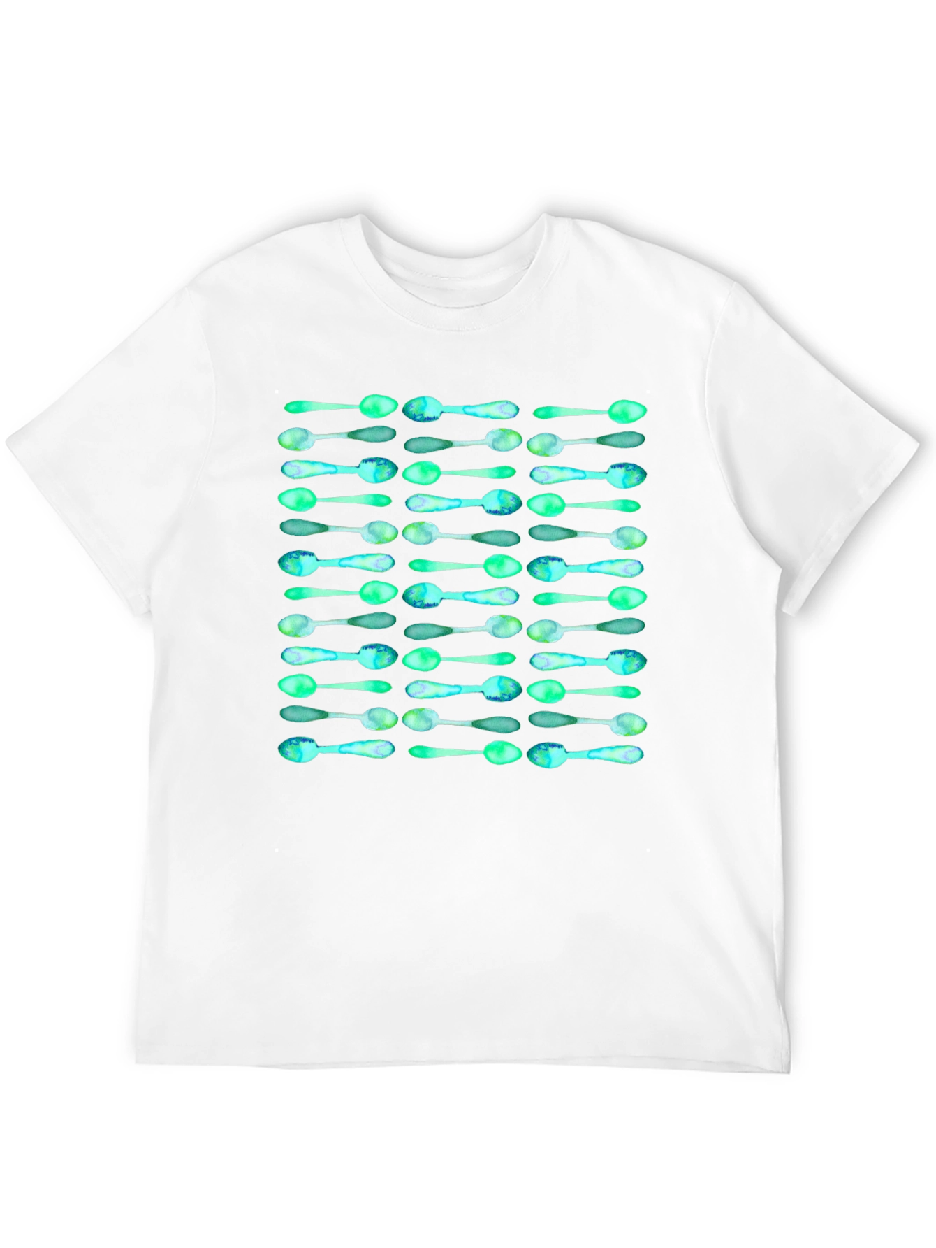 Spoon Pattern Black T-Shirt - Unique Graphic Tee