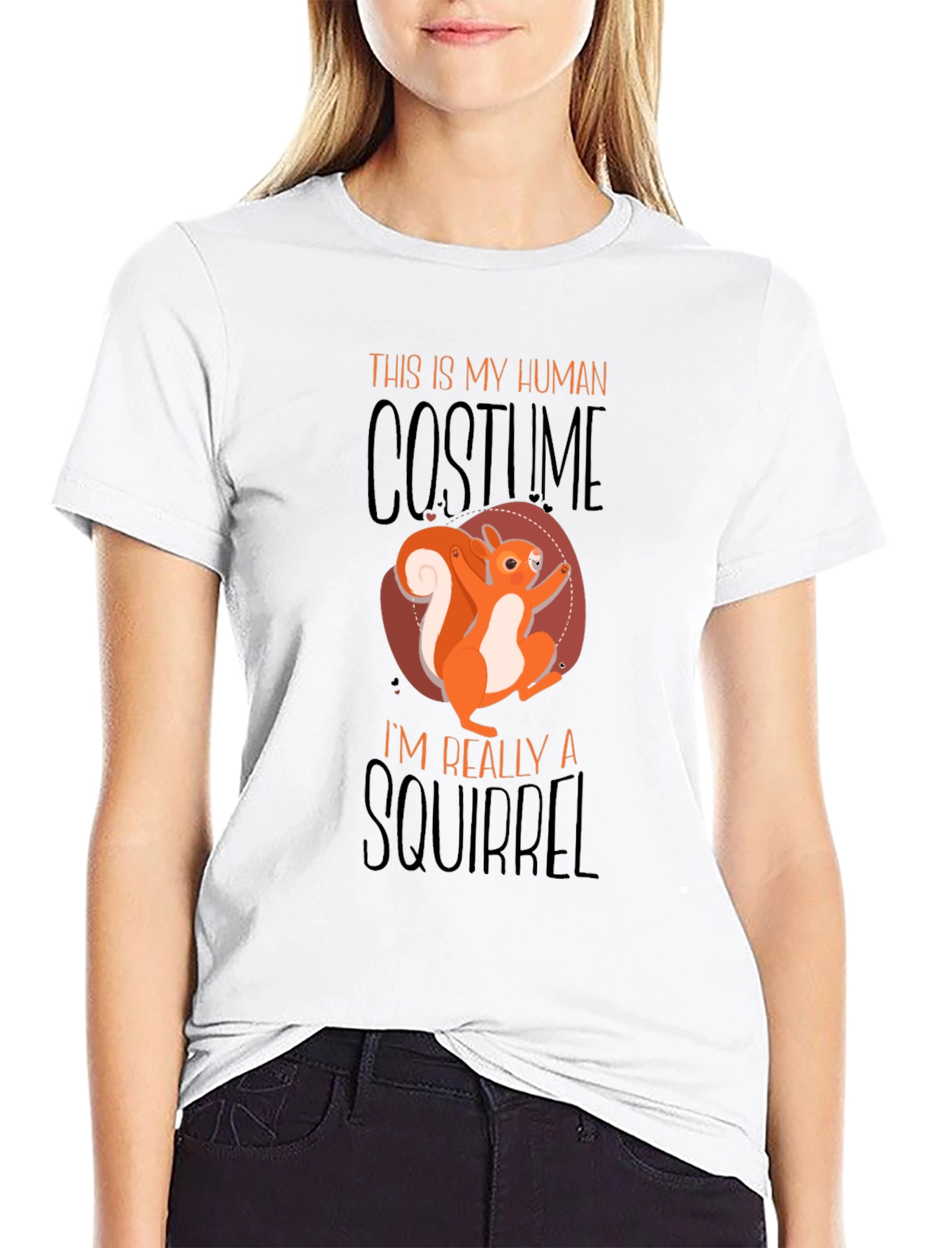 Squirrel Costume Graphic T-Shirt - Novelty Halloween Tee