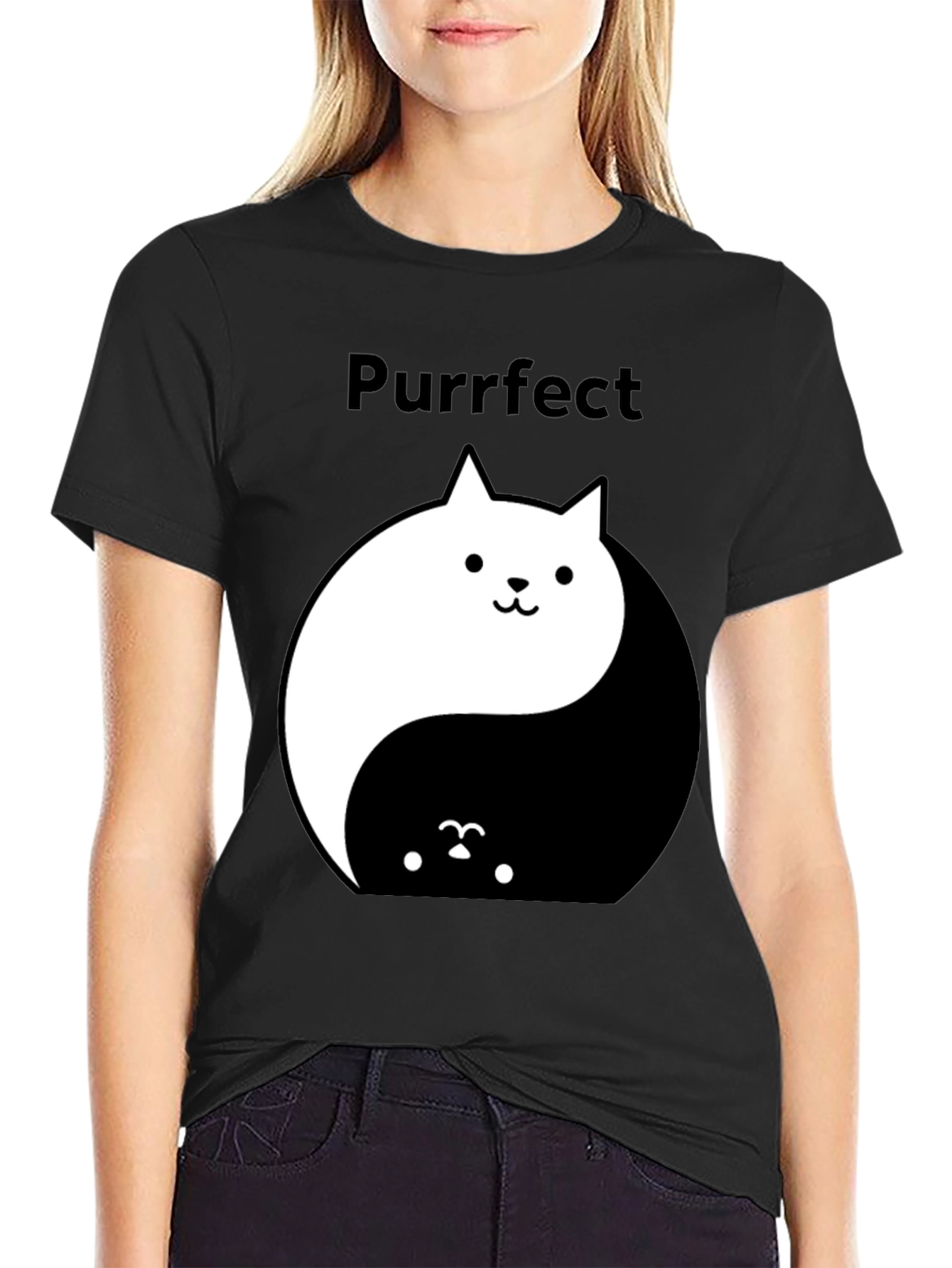 Yin Yang Cat T-Shirt - Purrfect Balance Tee