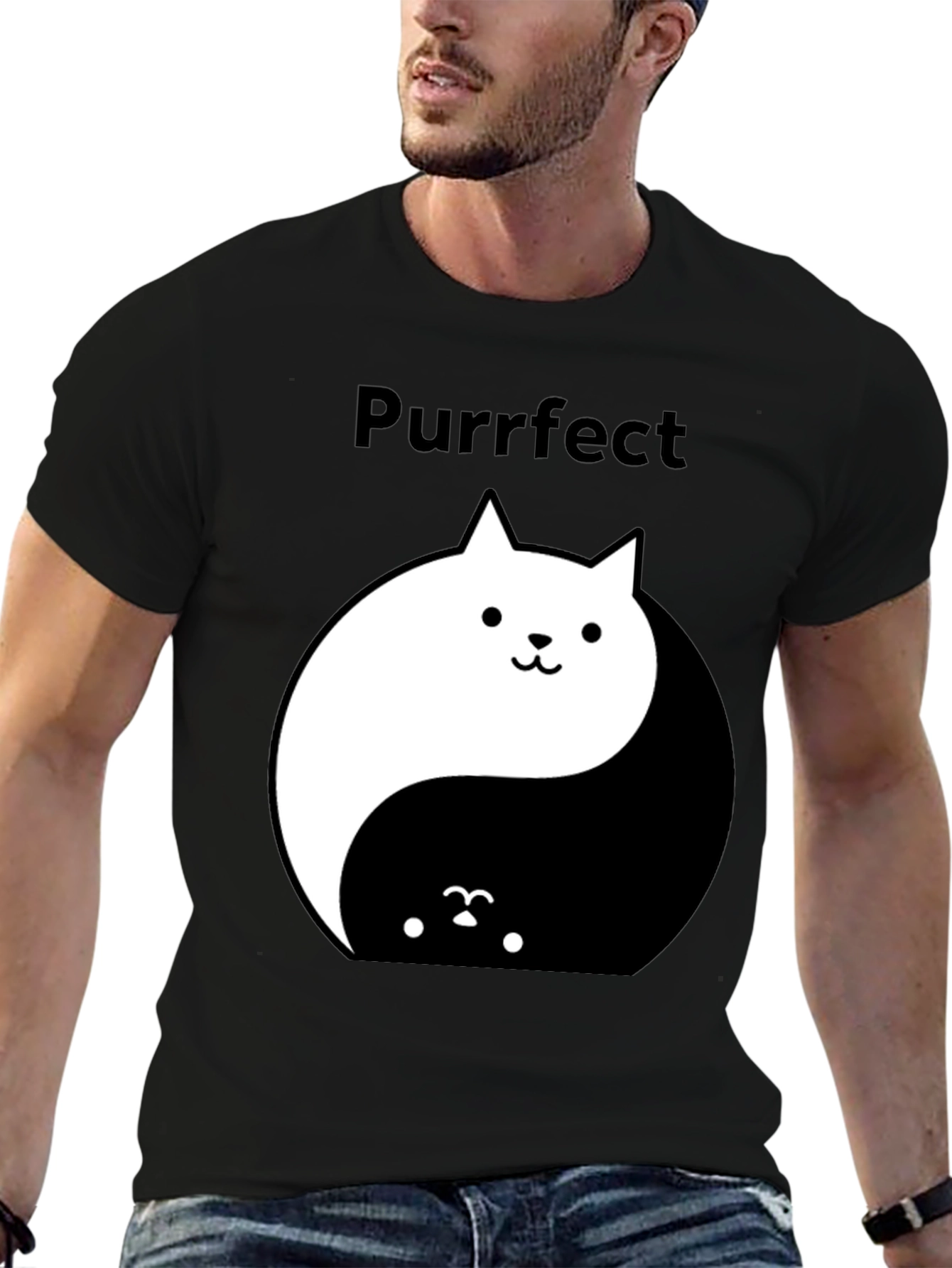 Yin Yang Cat T-Shirt - Purrfect Balance Tee