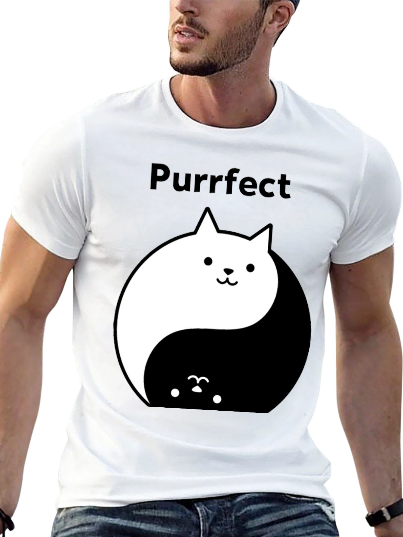 Yin Yang Cat T-Shirt - Purrfect Balance Tee
