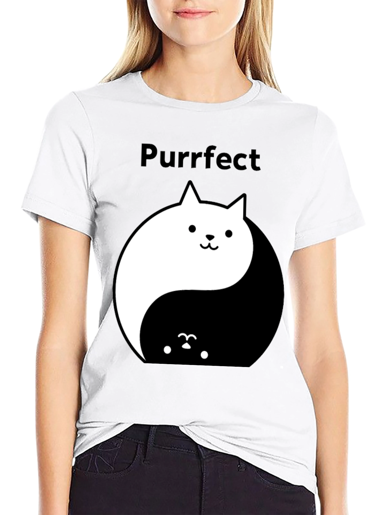 Yin Yang Cat T-Shirt - Purrfect Balance Tee