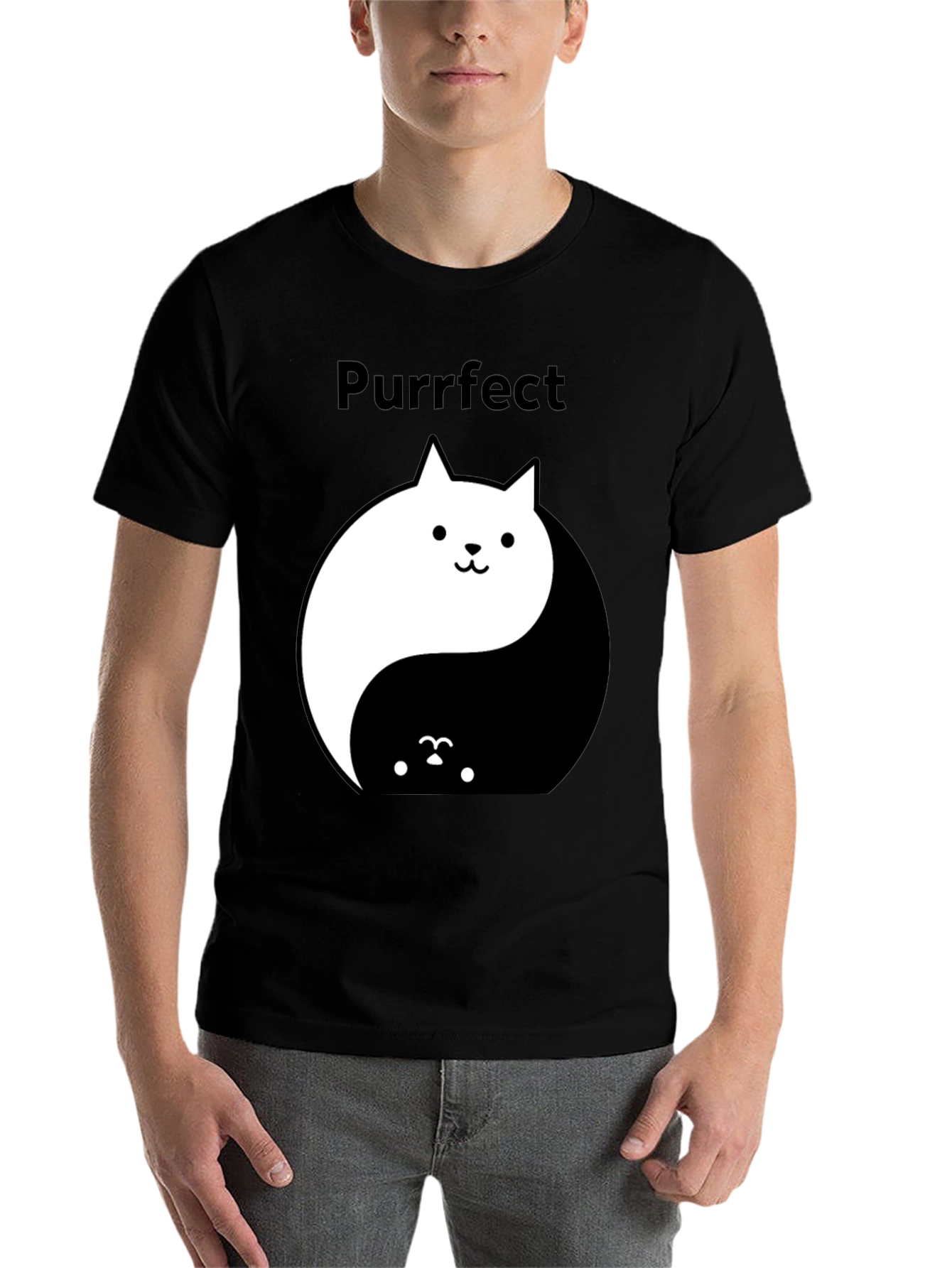 Yin Yang Cat T-Shirt - Purrfect Balance Tee
