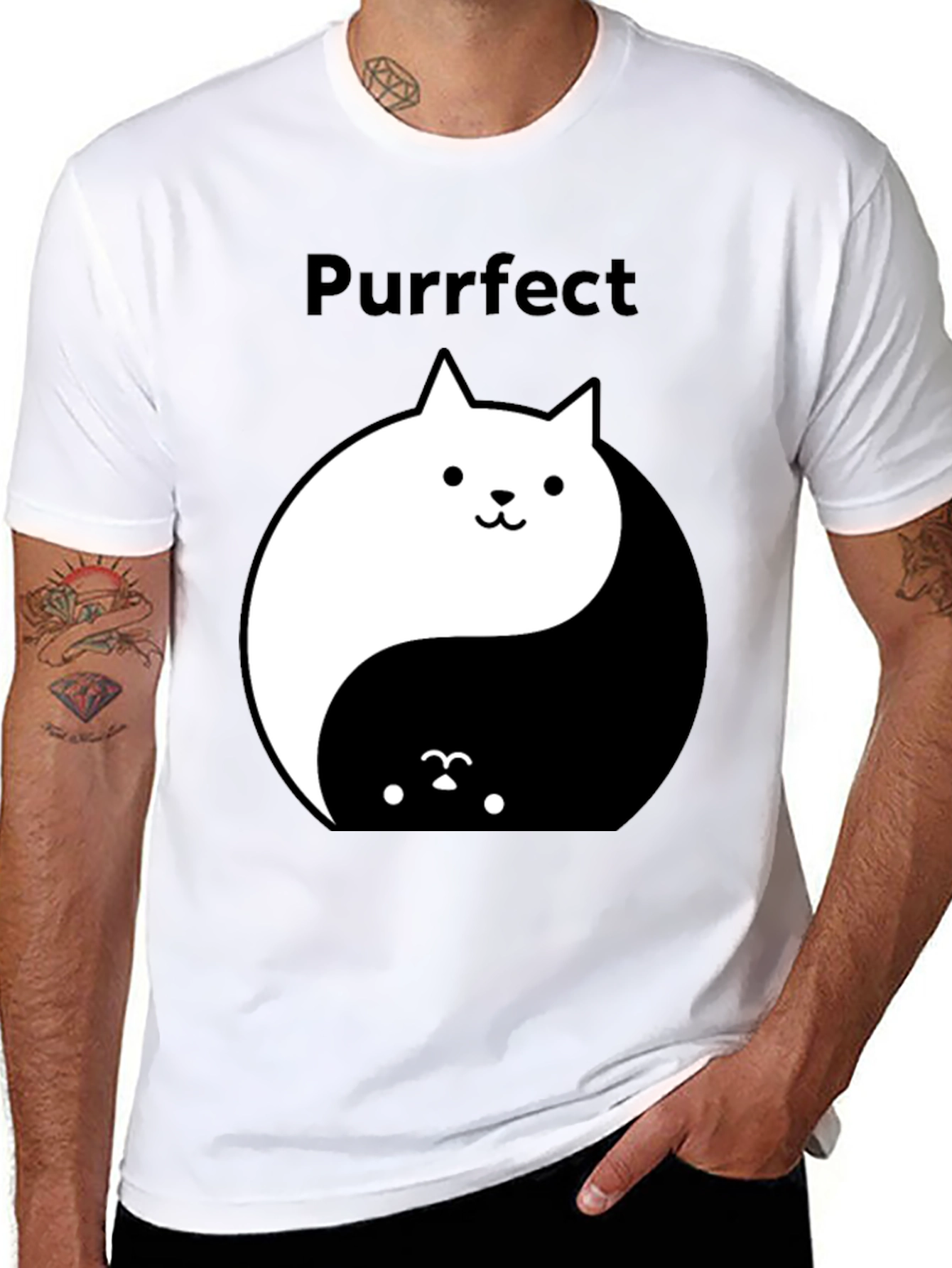 Yin Yang Cat T-Shirt - Purrfect Balance Tee