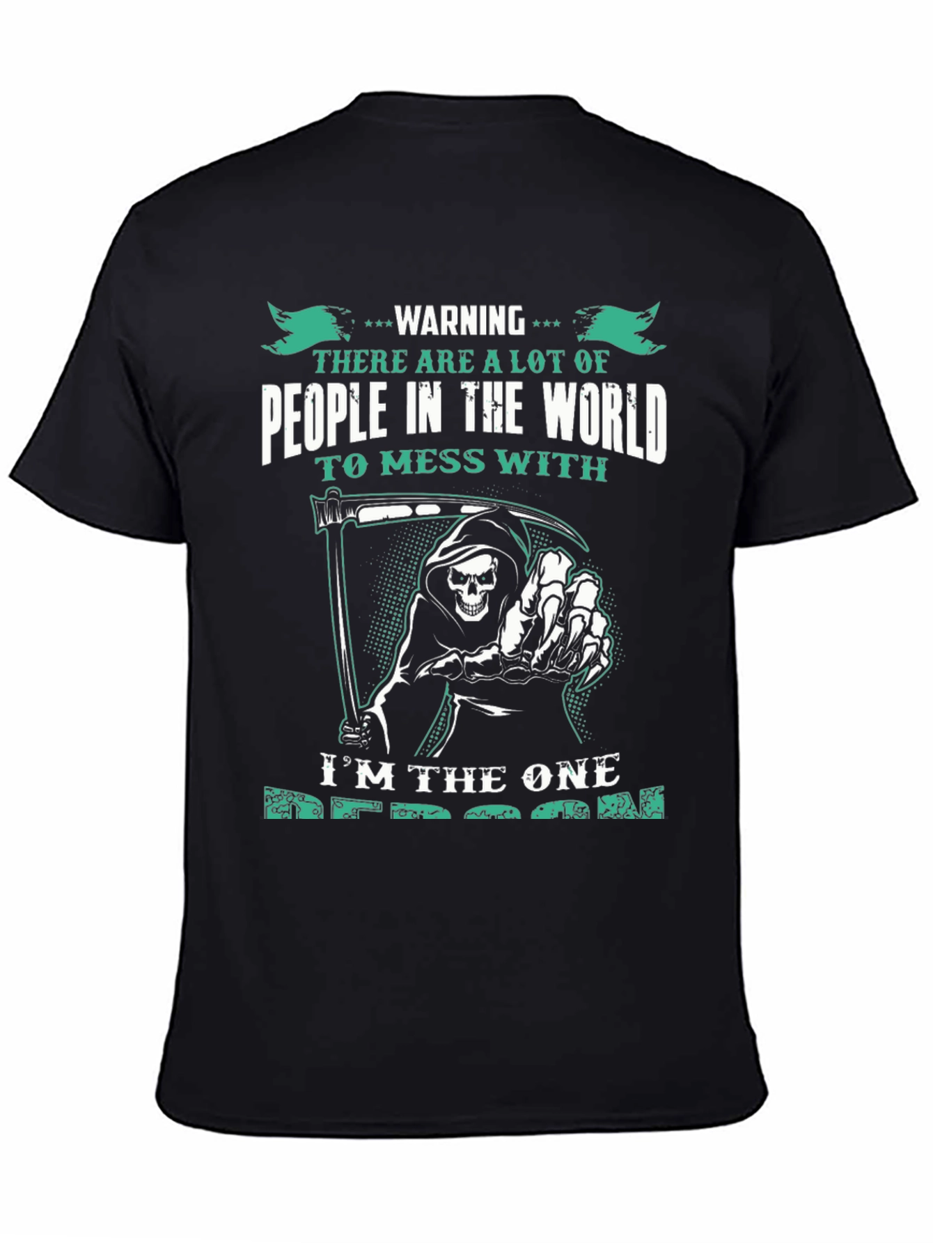 Warning Grim Reaper Graphic T-Shirt