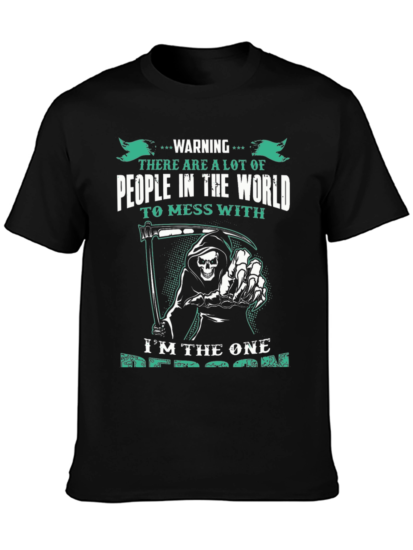 Warning Grim Reaper Graphic T-Shirt