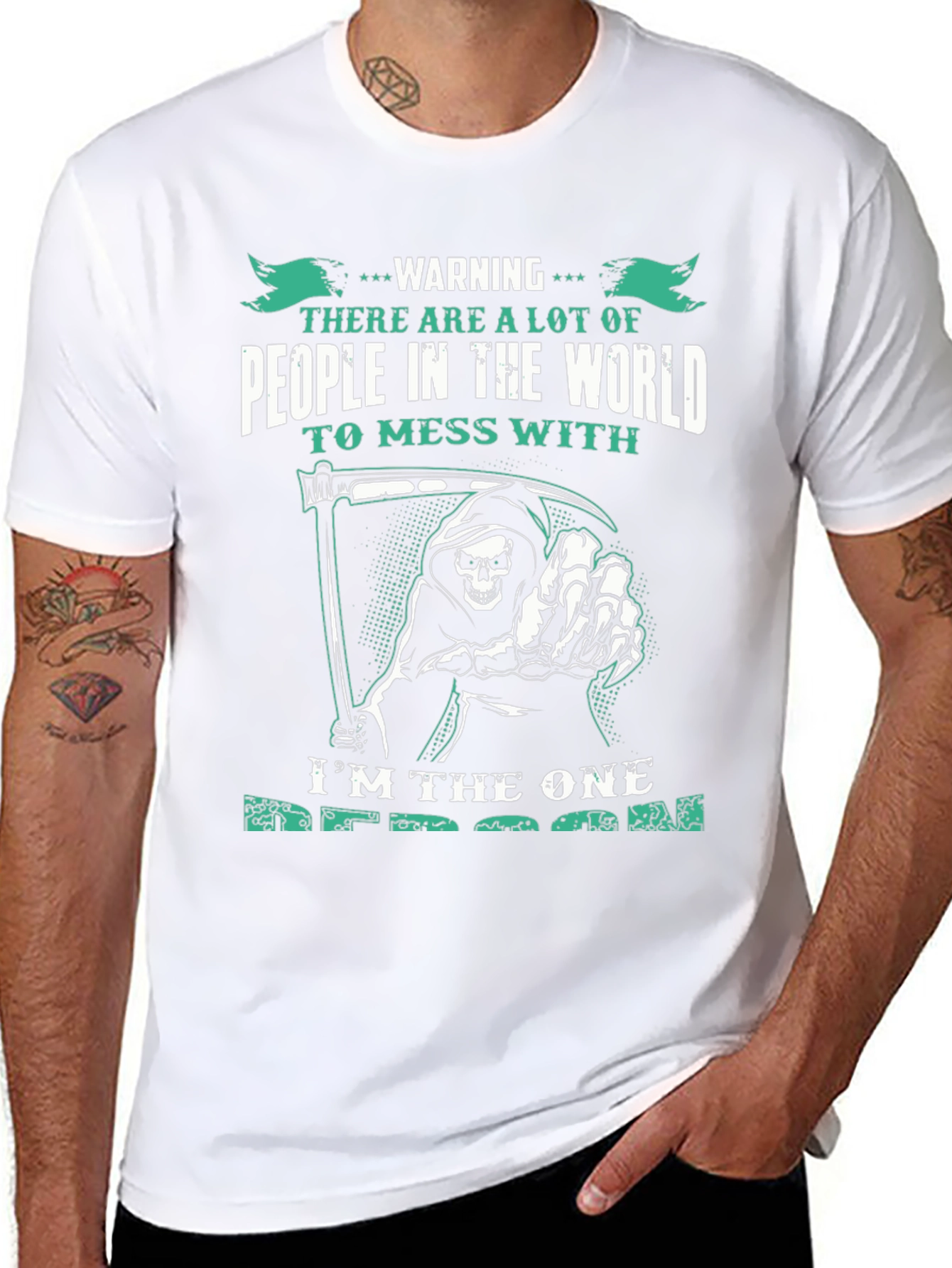 Warning Grim Reaper Graphic T-Shirt