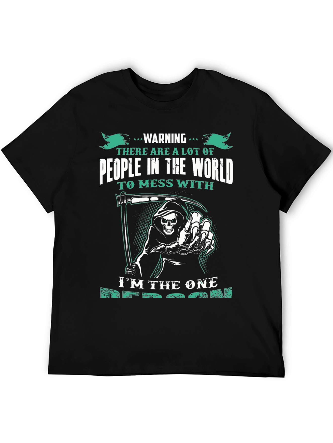 Warning Grim Reaper Graphic T-Shirt