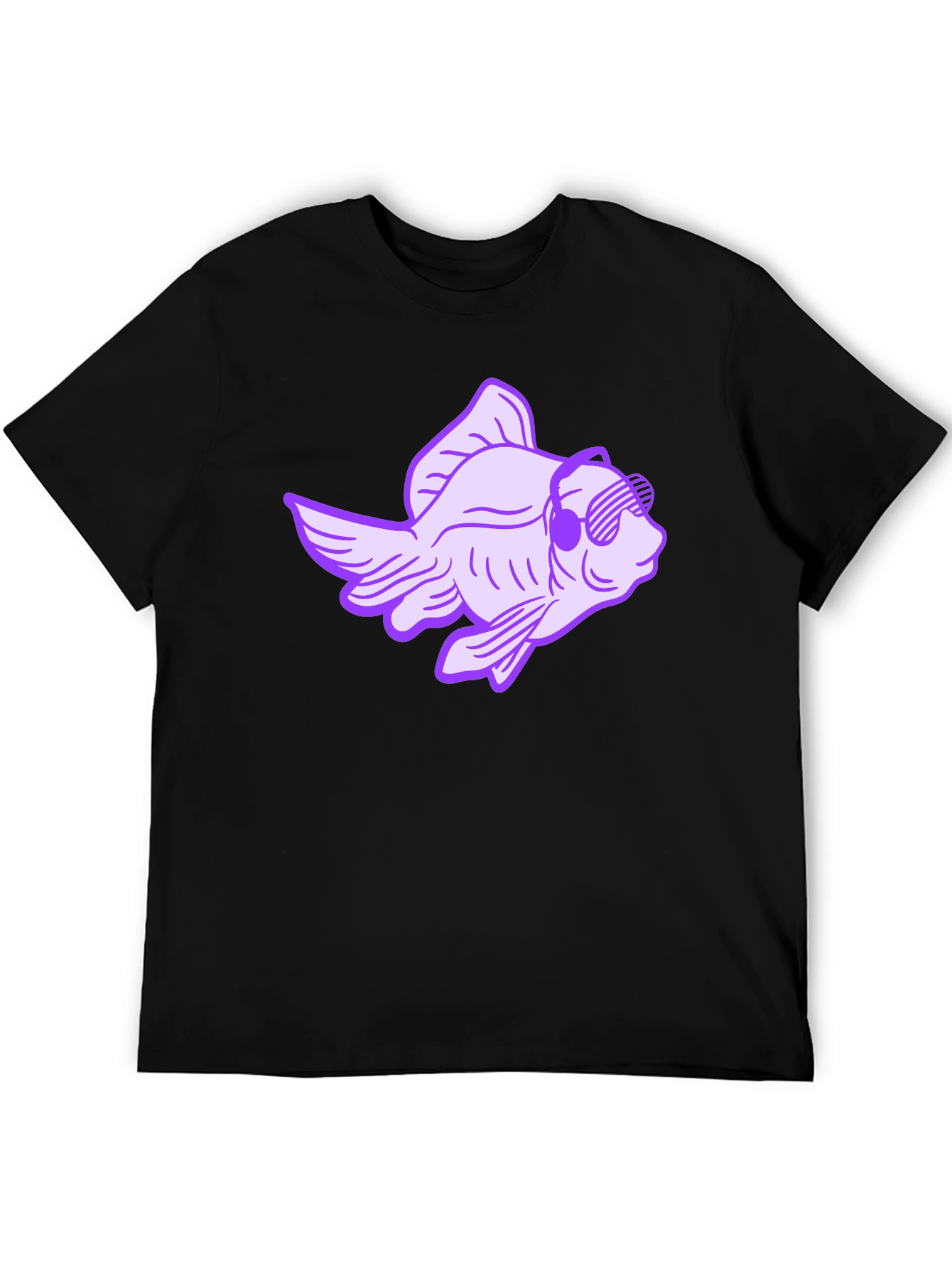 Cool Fish Graphic Tee - Black Cotton T-Shirt