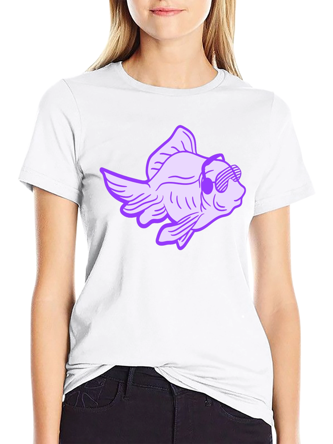 Cool Fish Graphic Tee - Black Cotton T-Shirt