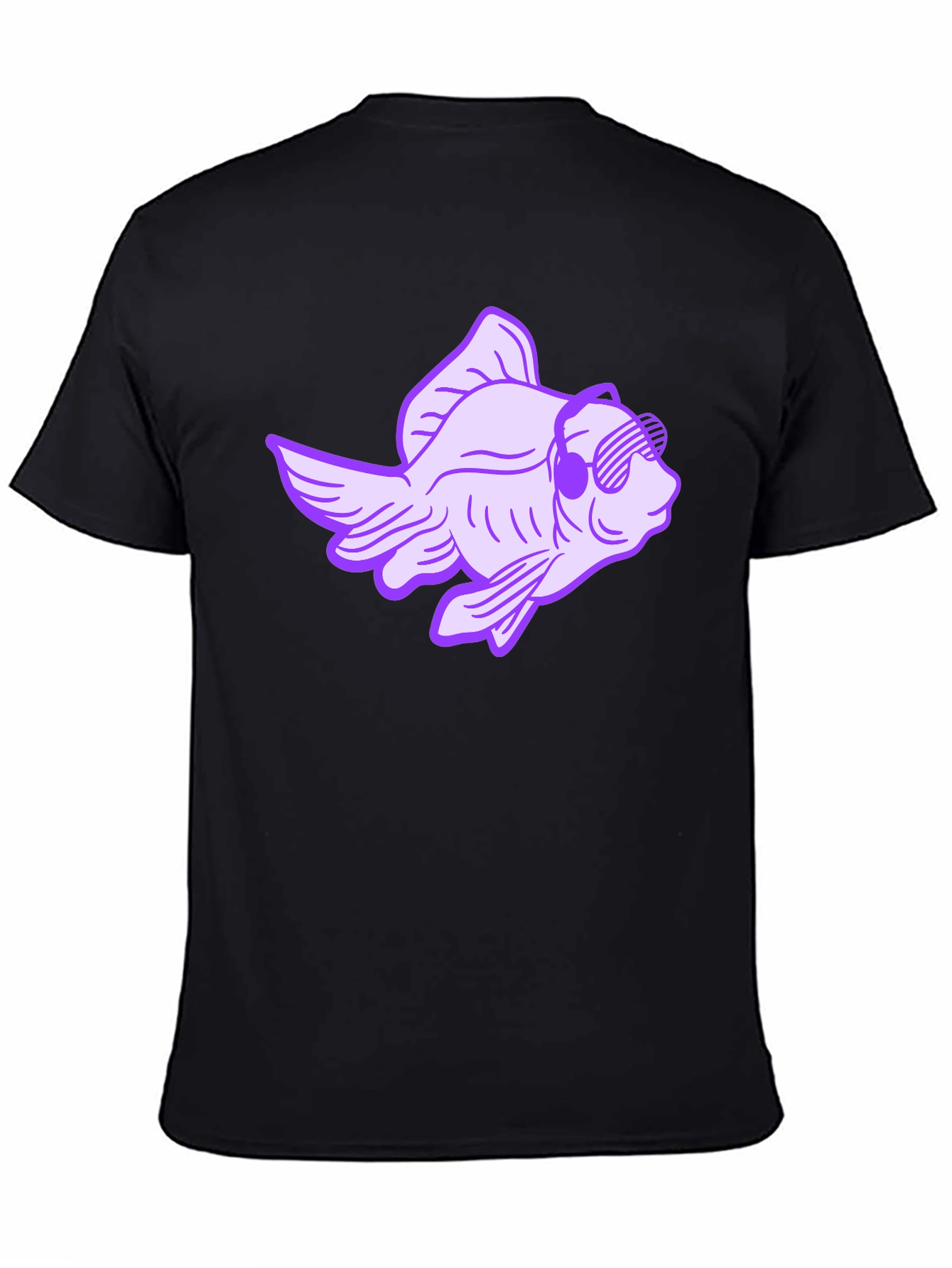 Cool Fish Graphic Tee - Black Cotton T-Shirt