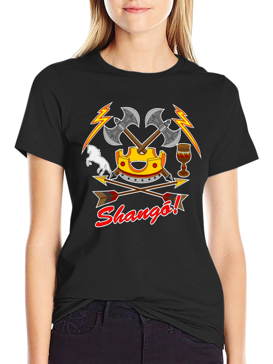 Shango T-Shirt - Axes Crown and African Deity Graphic Tee