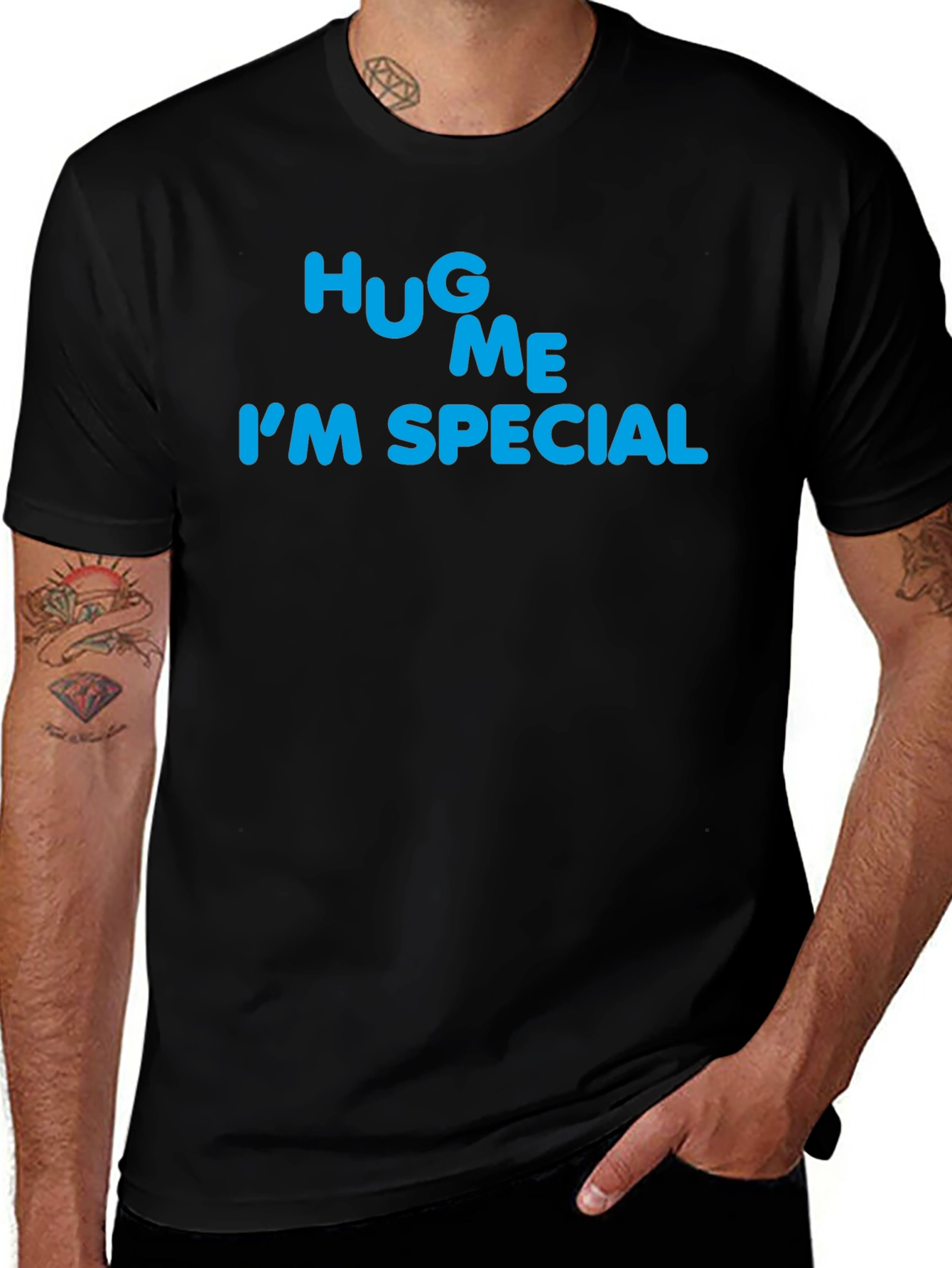 Hug Me Im Special Black T-Shirt