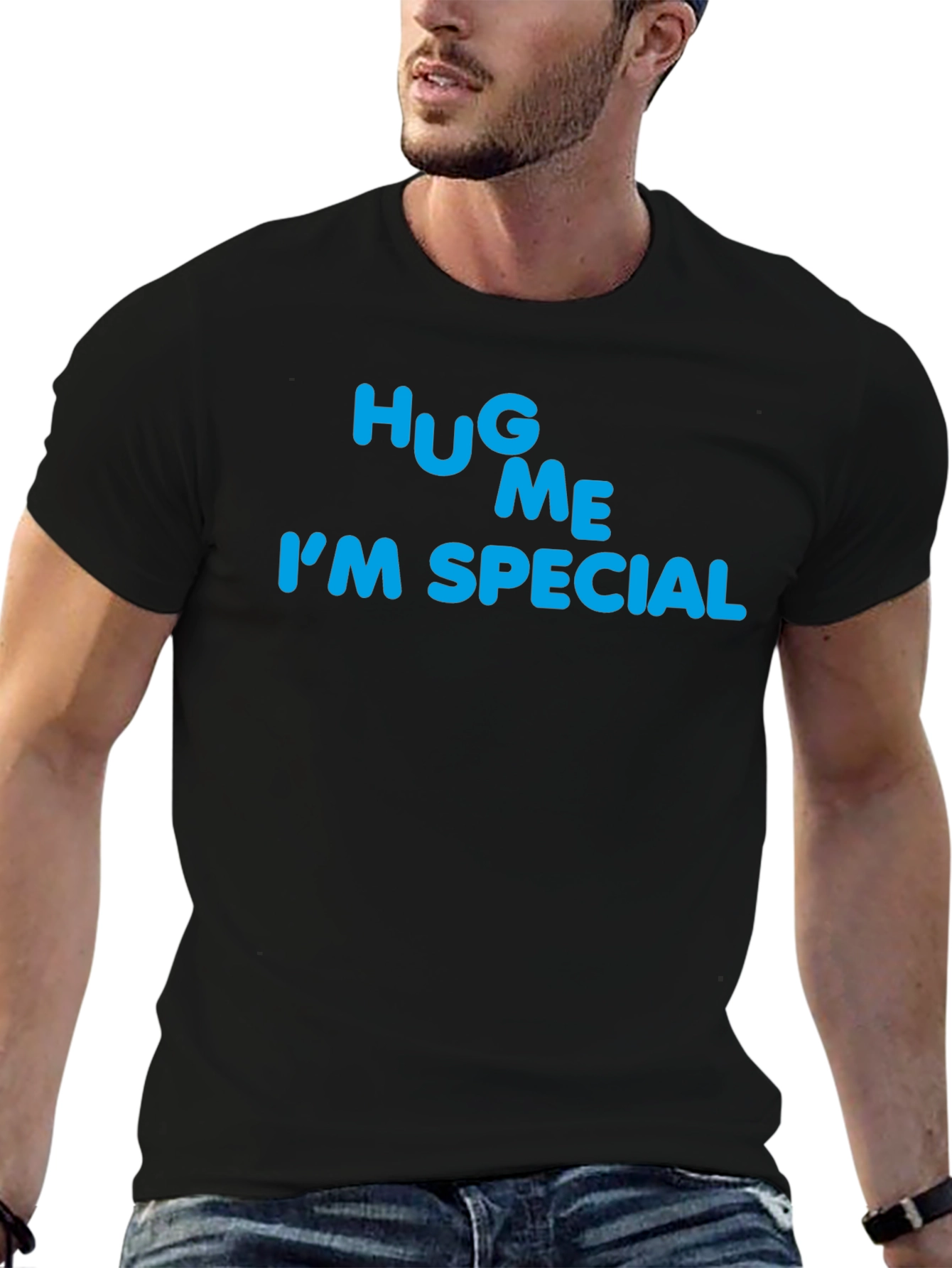 Hug Me Im Special Black T-Shirt