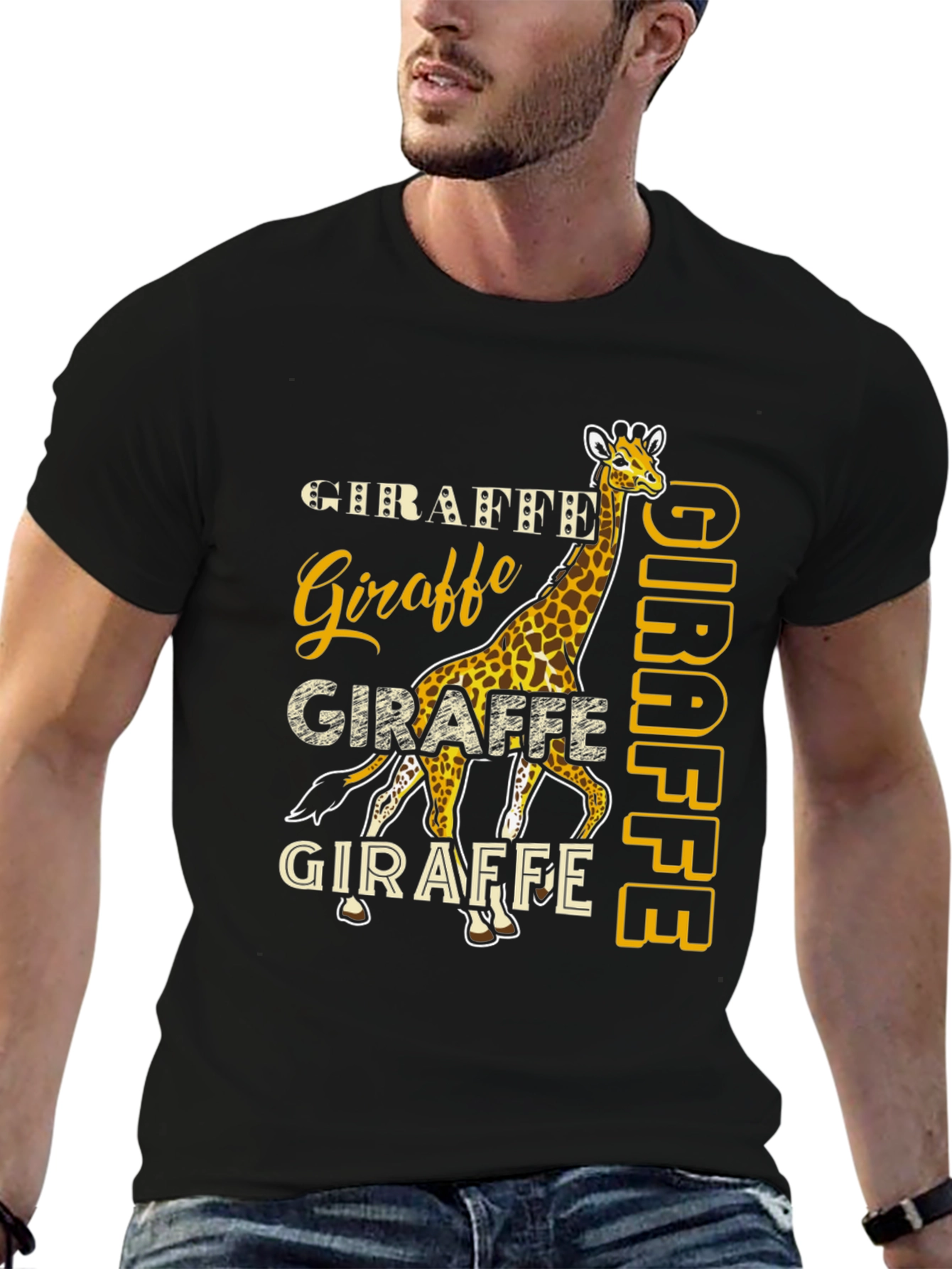 Giraffe Graphic Tee - Novelty Animal Print T-Shirt