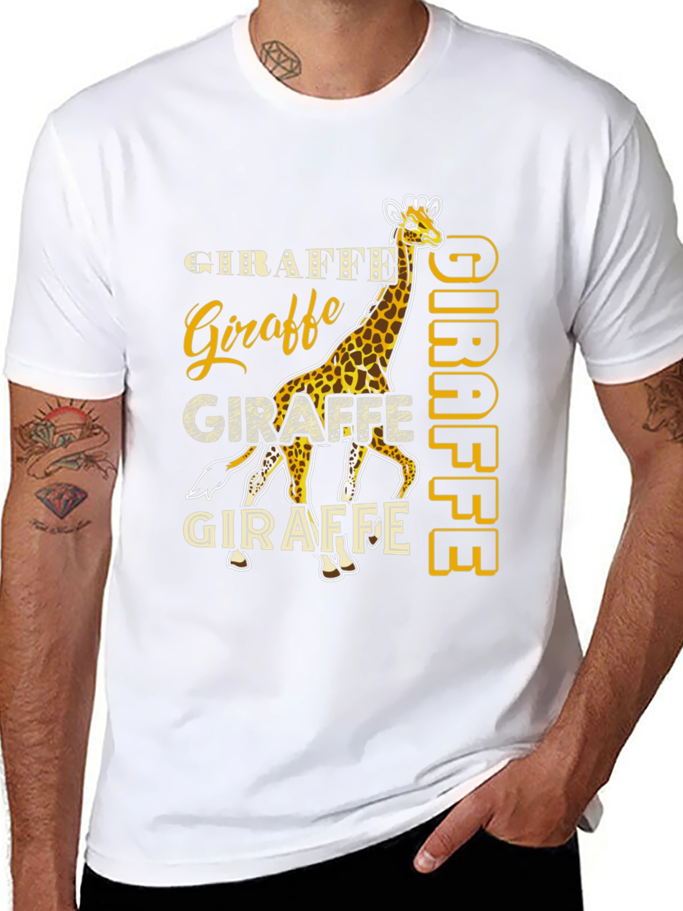 Giraffe Graphic Tee - Novelty Animal Print T-Shirt