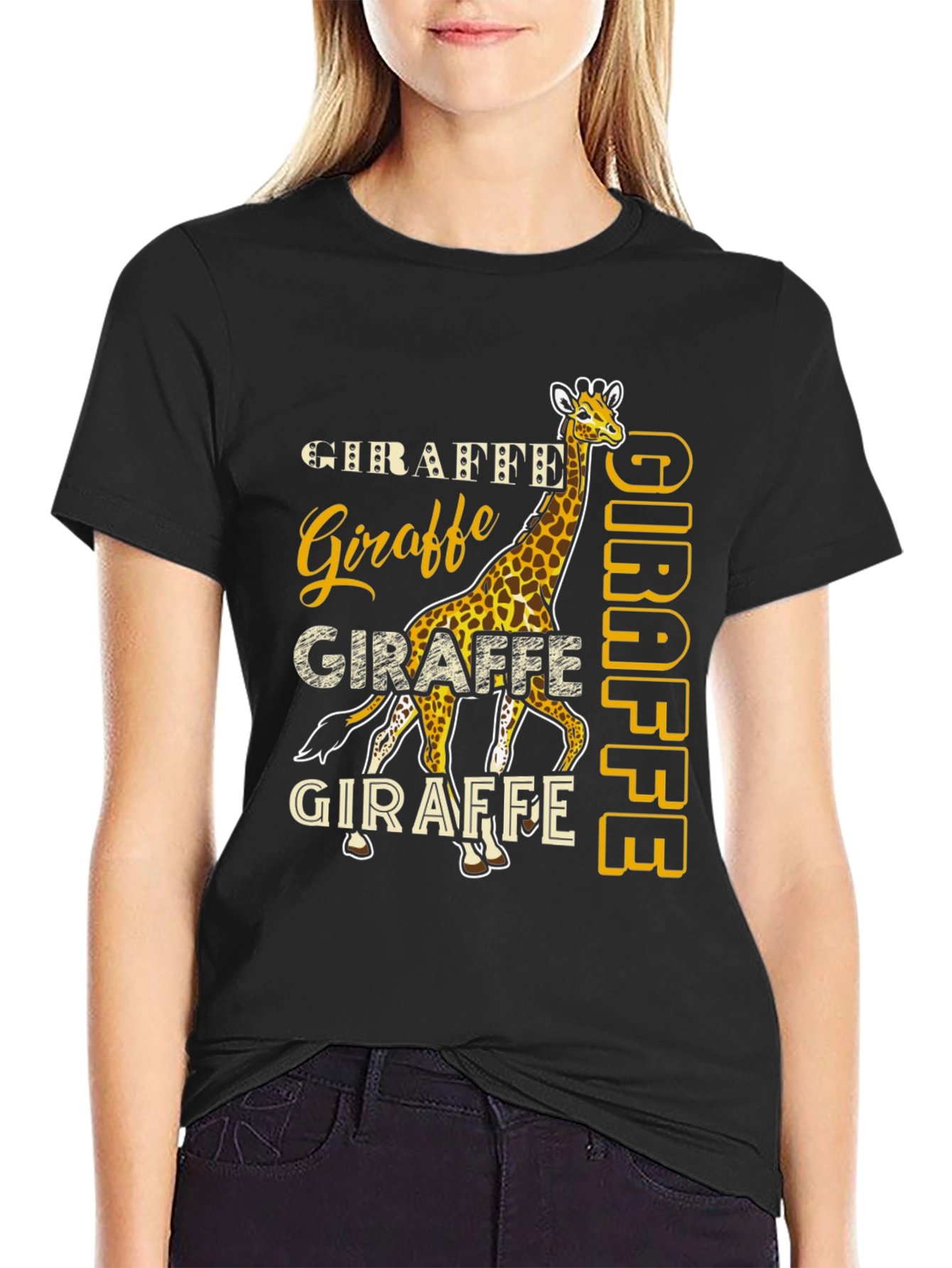 Giraffe Graphic Tee - Novelty Animal Print T-Shirt
