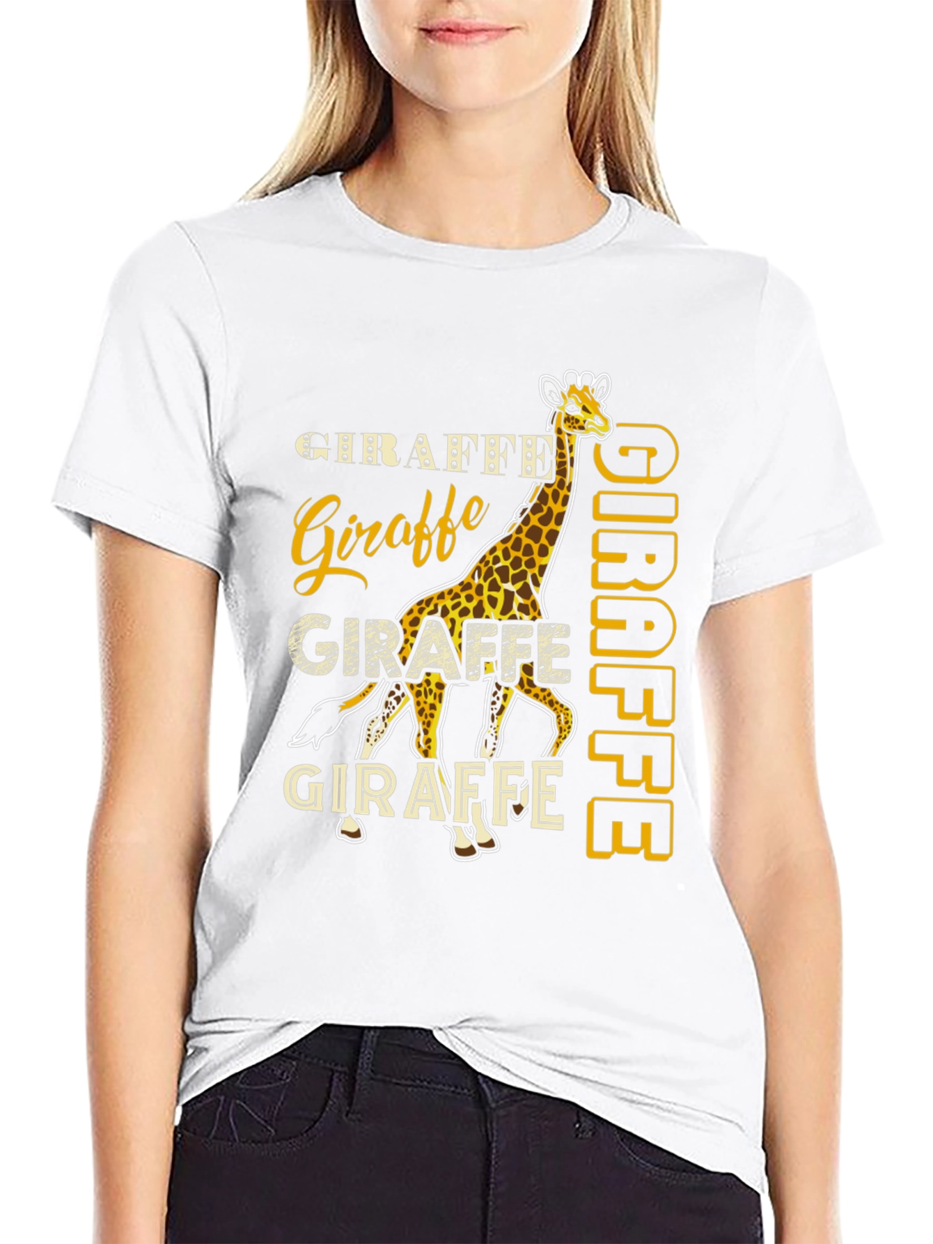 Giraffe Graphic Tee - Novelty Animal Print T-Shirt