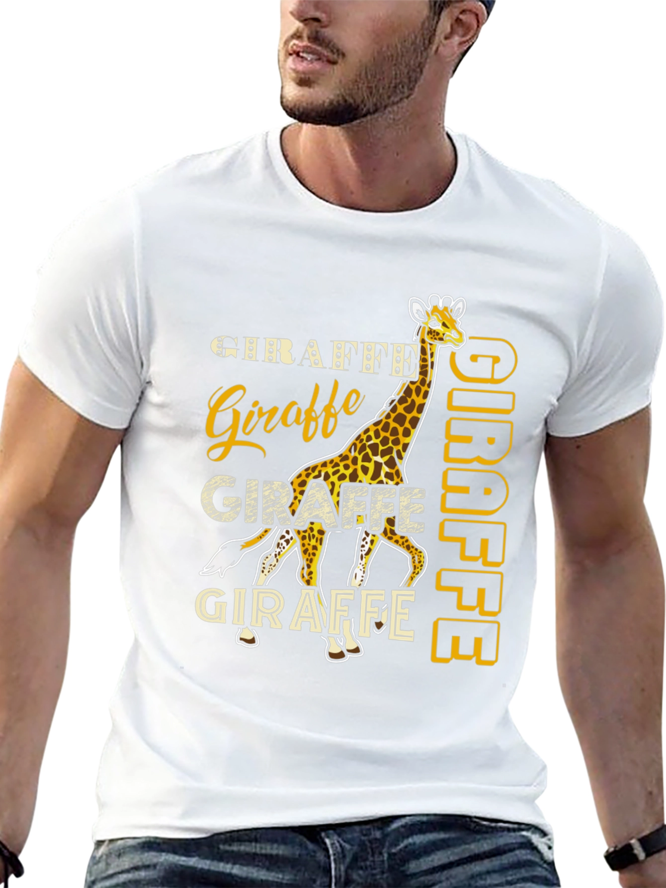 Giraffe Graphic Tee - Novelty Animal Print T-Shirt