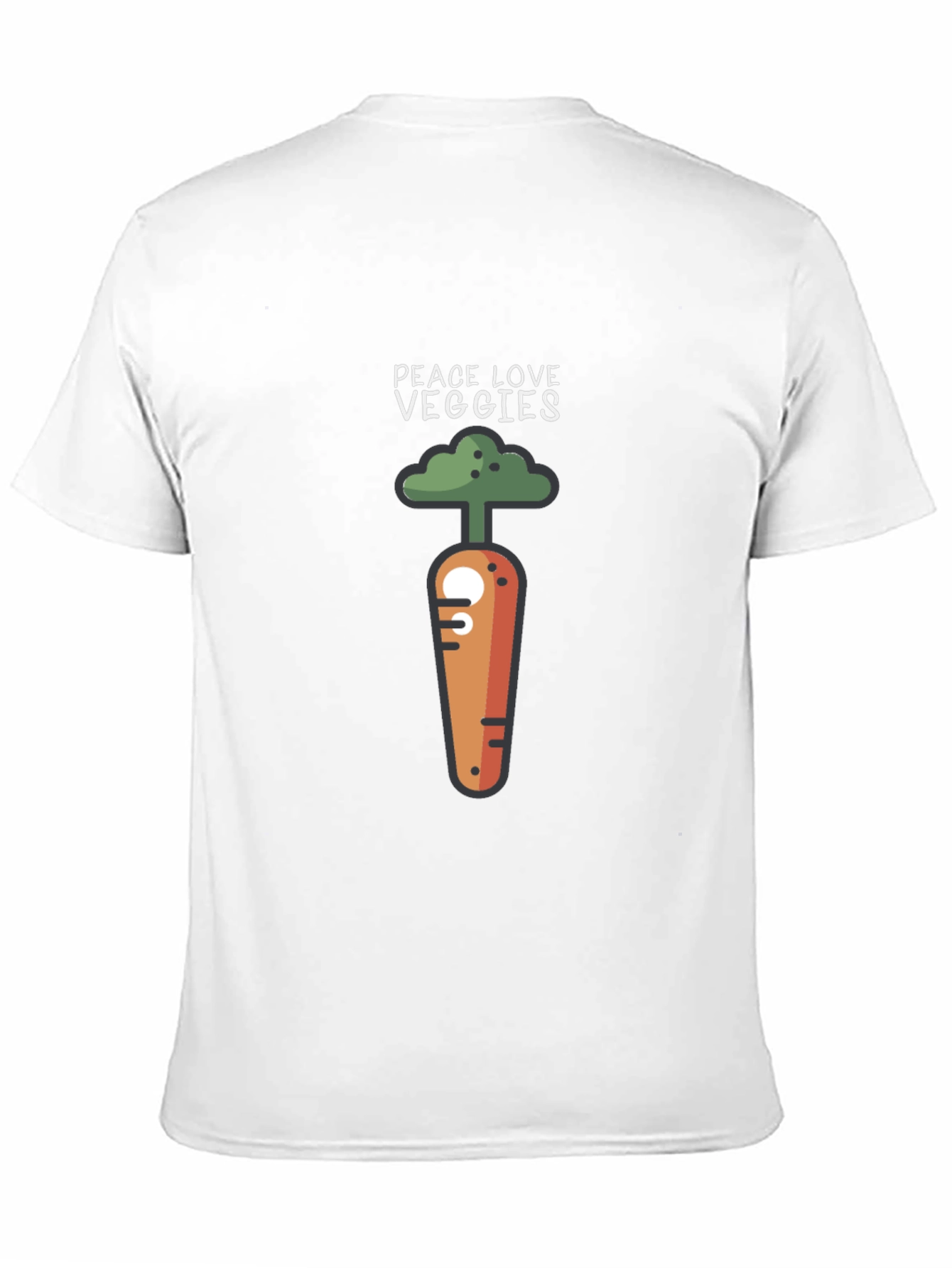 Peace Love Veggies T-Shirt - Cute Carrot Design