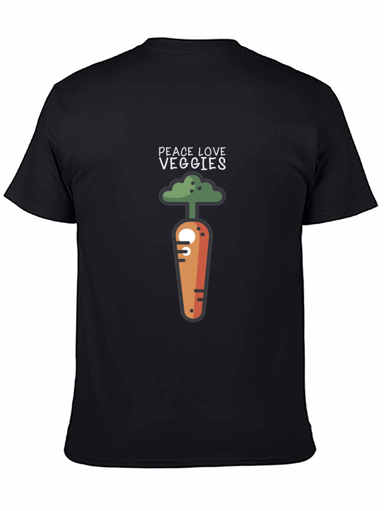 Peace Love Veggies T-Shirt - Cute Carrot Design