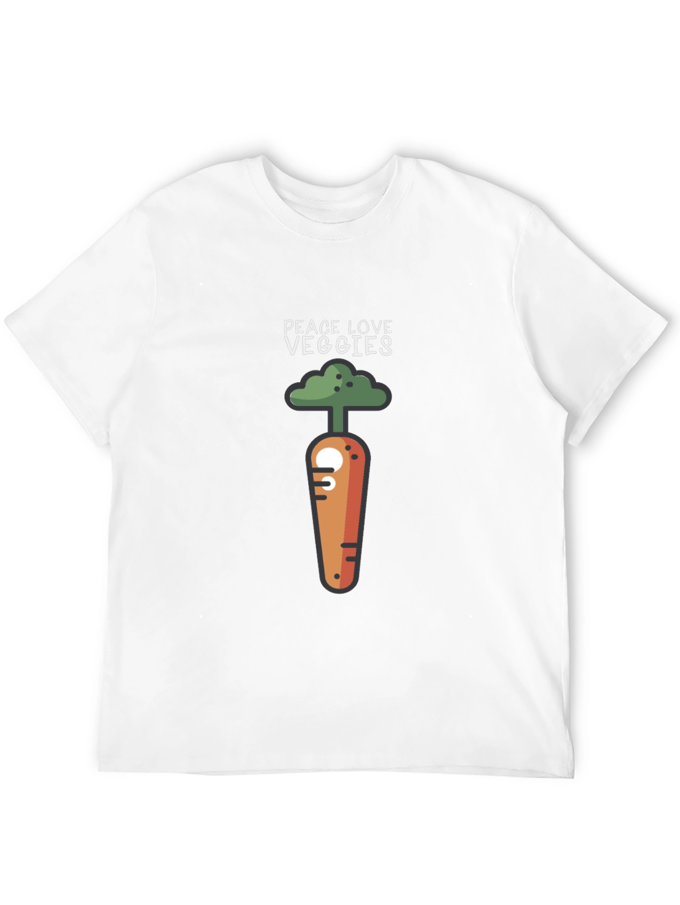 Peace Love Veggies T-Shirt - Cute Carrot Design