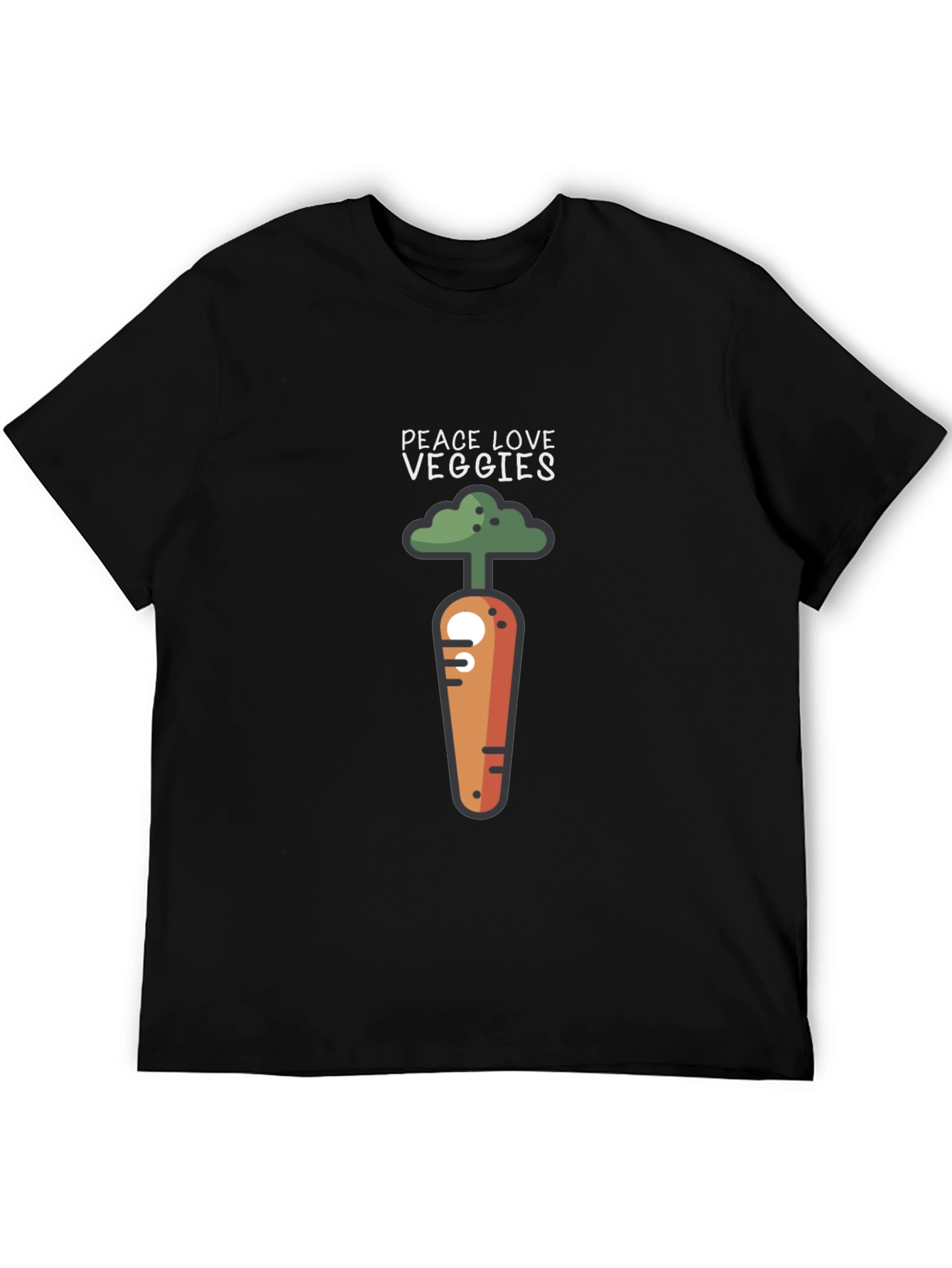 Peace Love Veggies T-Shirt - Cute Carrot Design