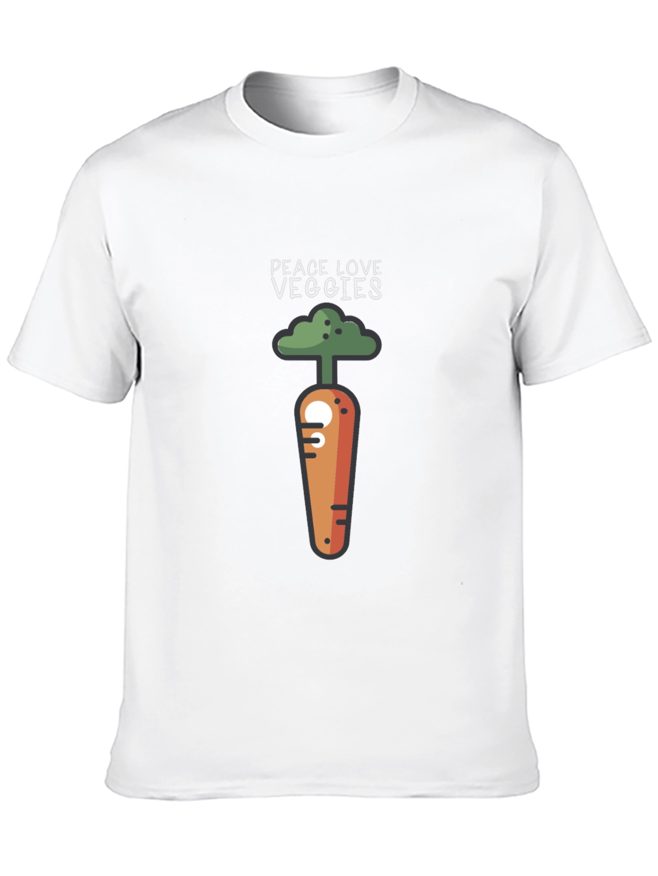 Peace Love Veggies T-Shirt - Cute Carrot Design