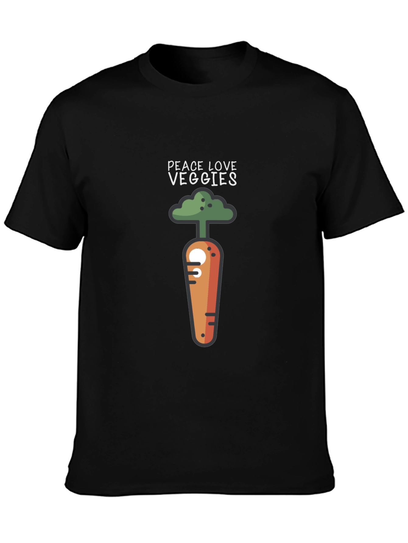 Peace Love Veggies T-Shirt - Cute Carrot Design