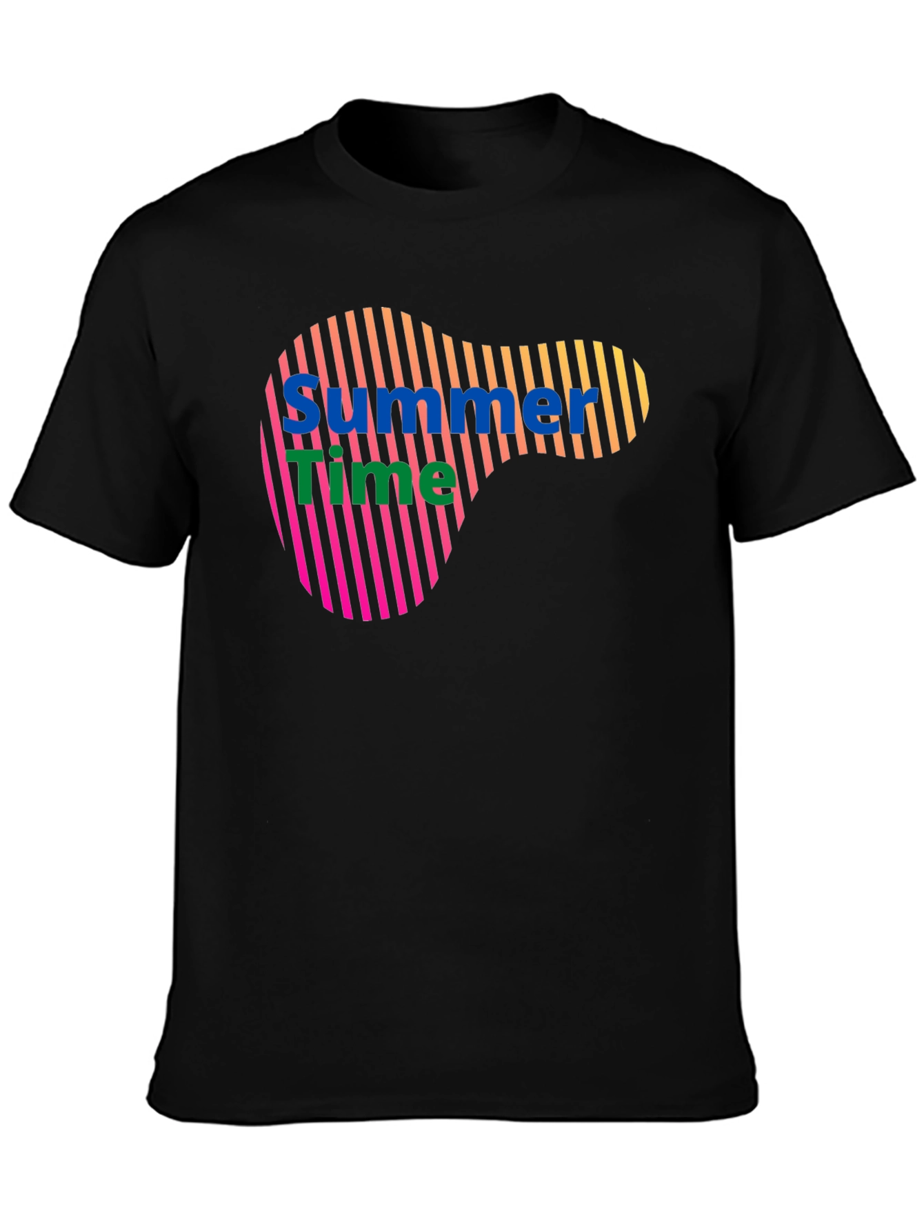 Summer Time Graphic Black T-Shirt