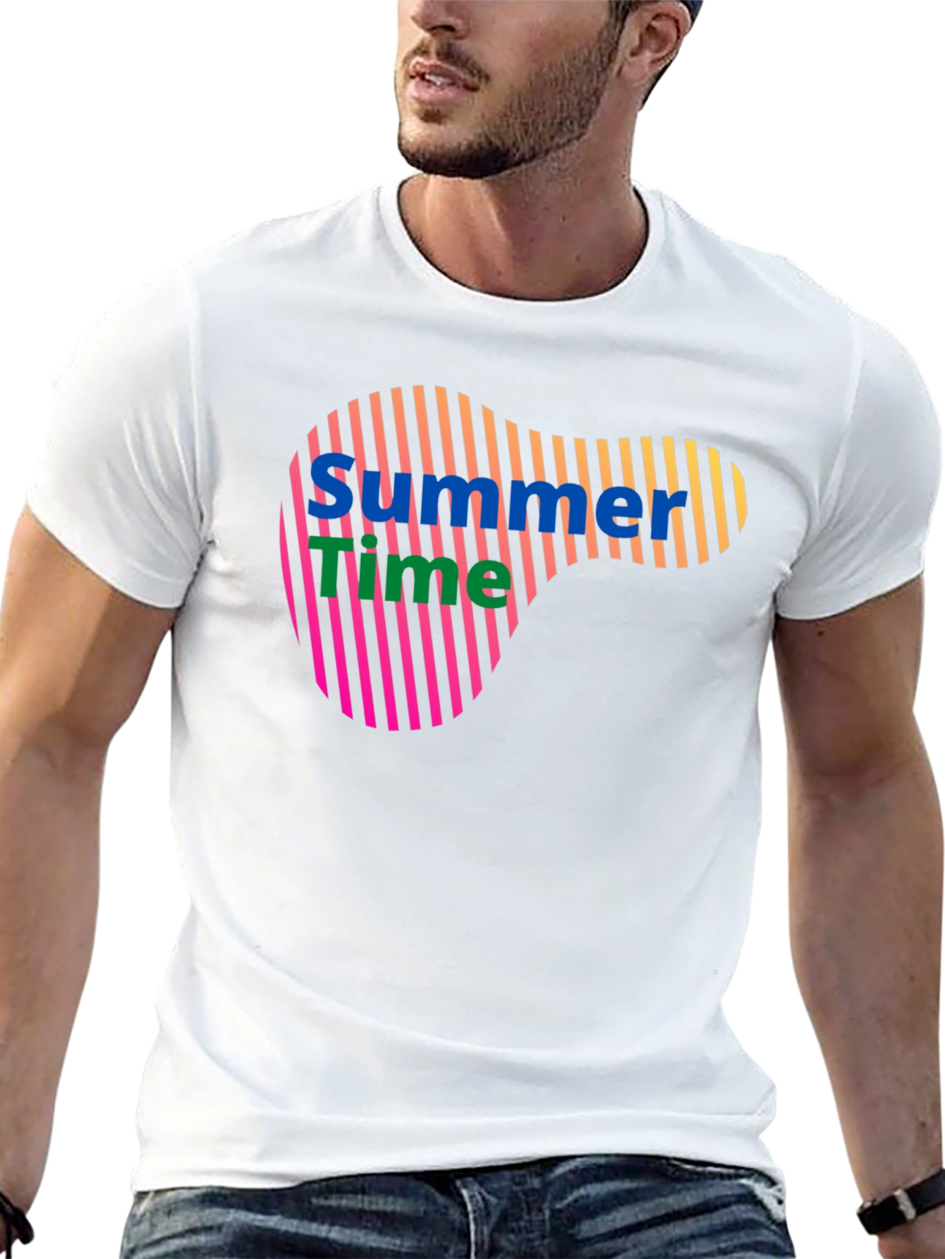 Summer Time Graphic Black T-Shirt