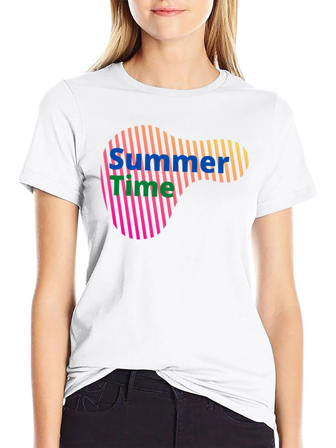 Summer Time Graphic Black T-Shirt