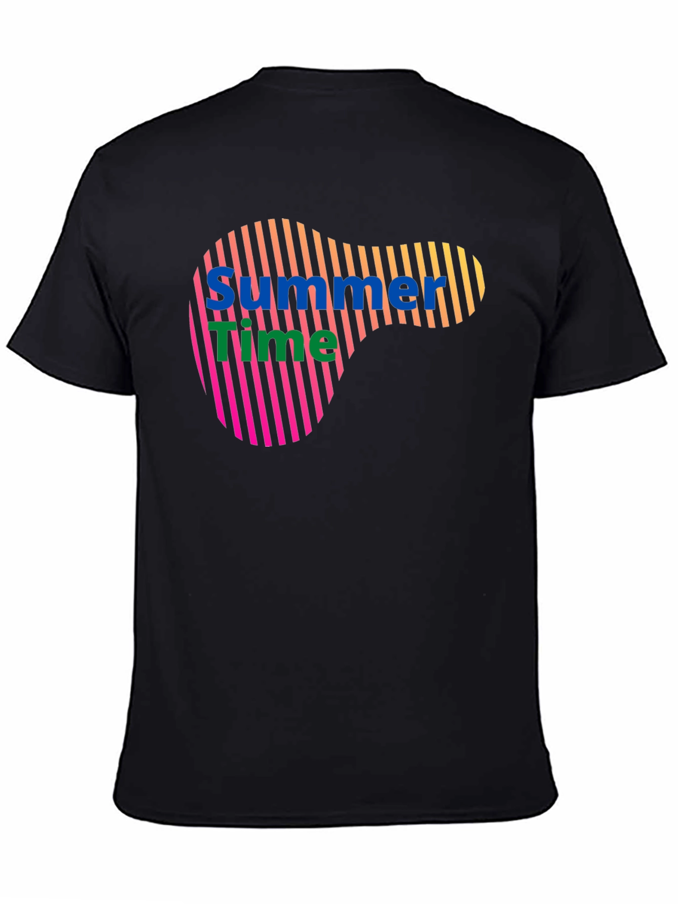 Summer Time Graphic Black T-Shirt