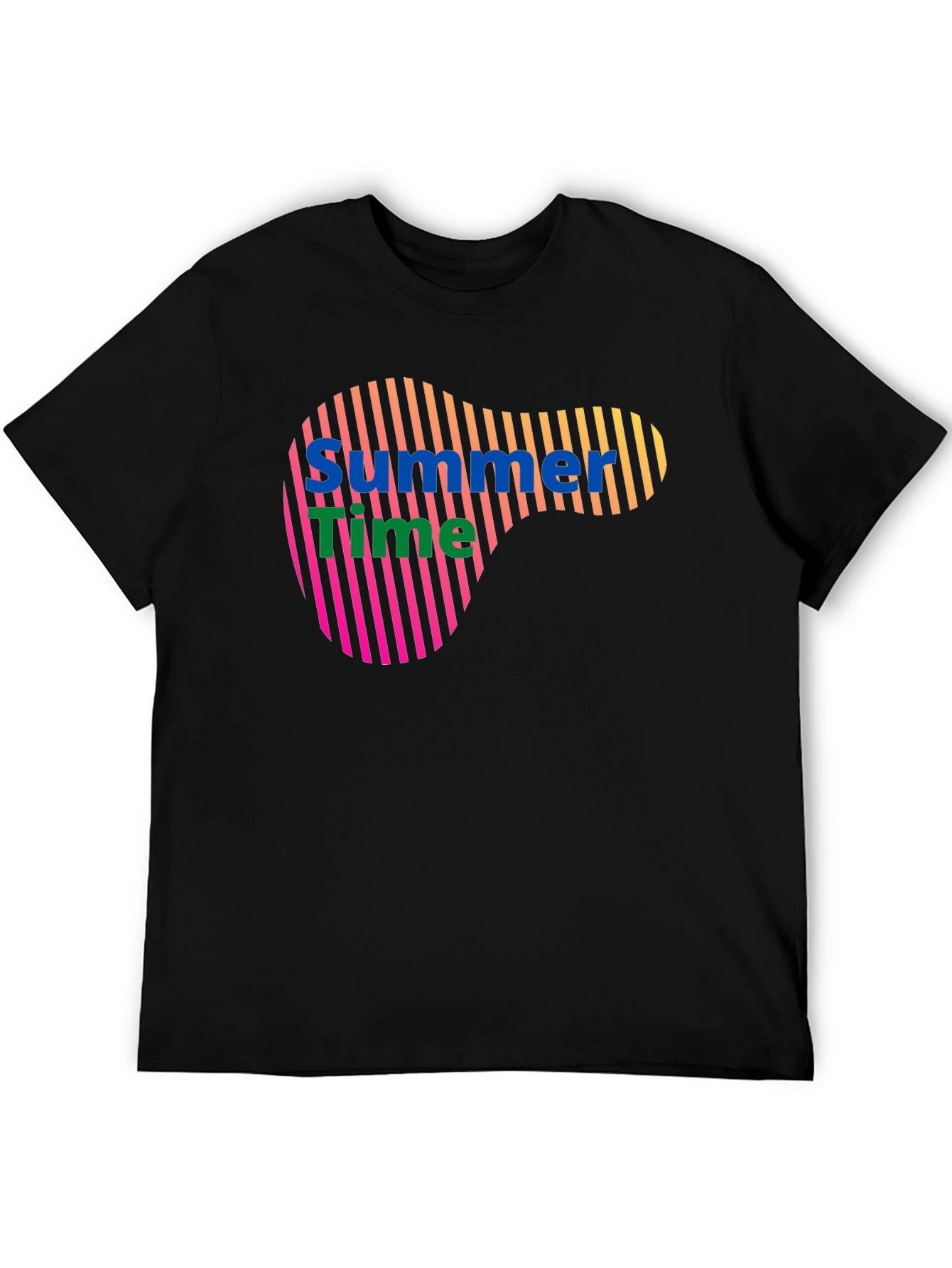 Summer Time Graphic Black T-Shirt