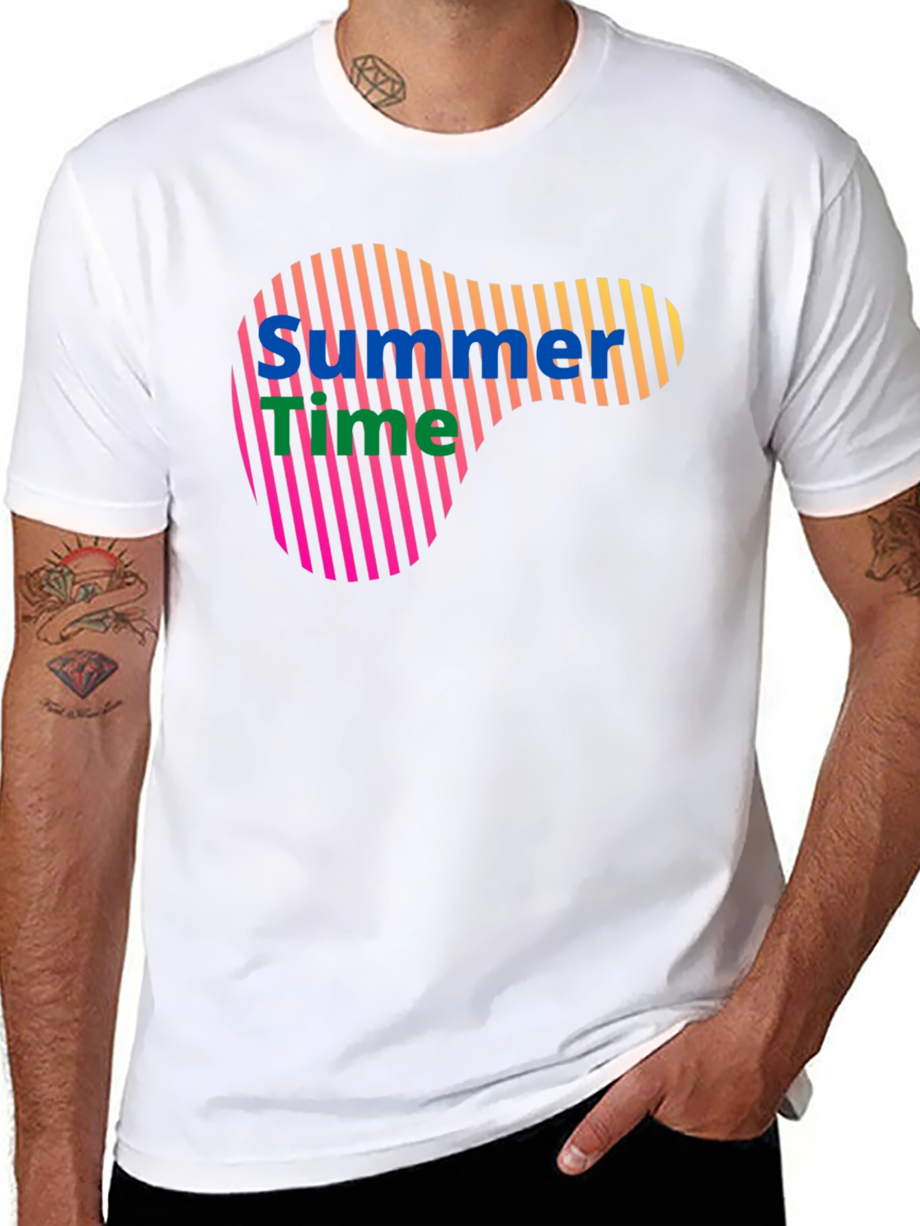 Summer Time Graphic Black T-Shirt