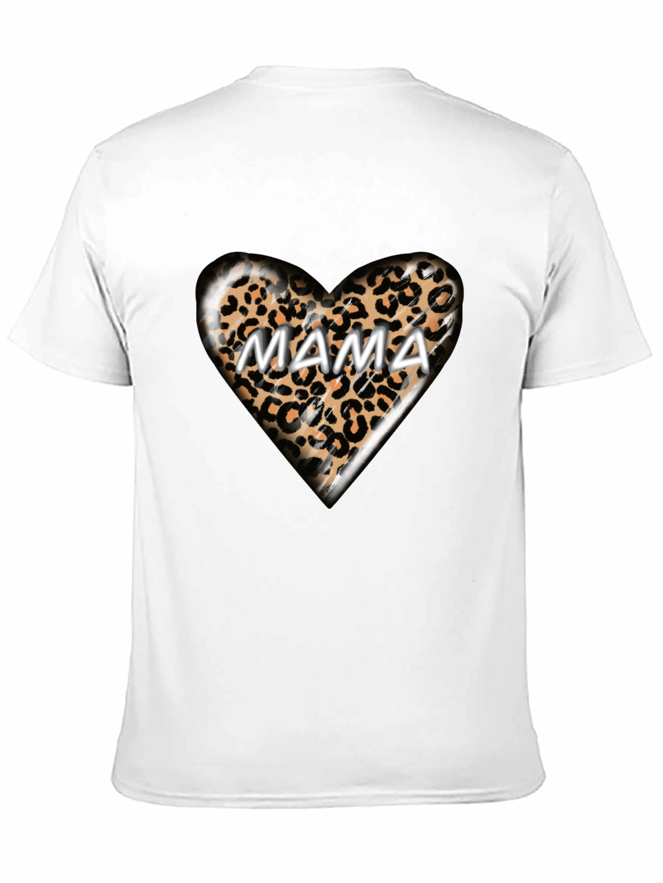 Mama Leopard Heart Graphic T-Shirt - Trendy Womens Tee