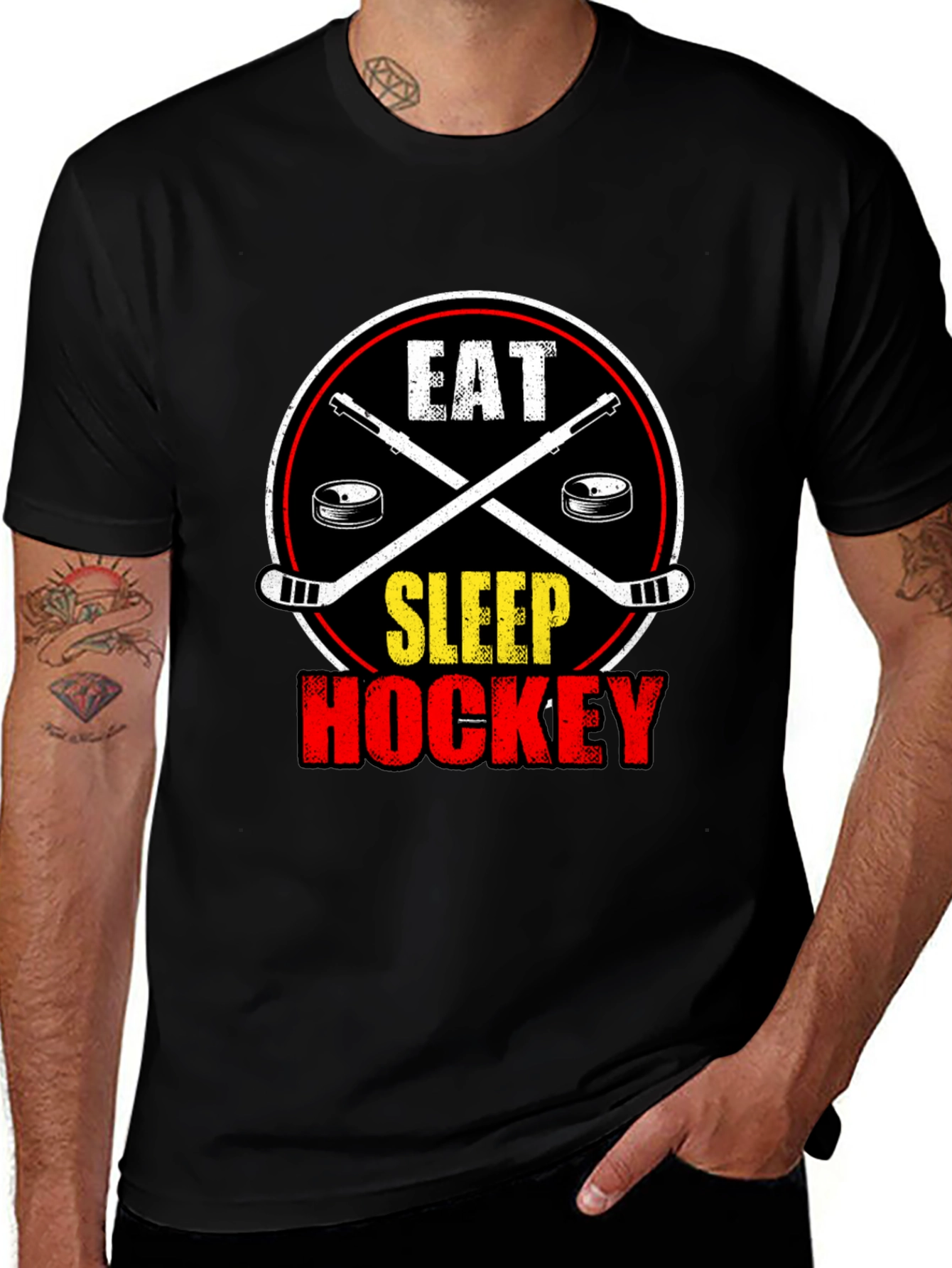 Eat Sleep Hockey Graphic T-Shirt