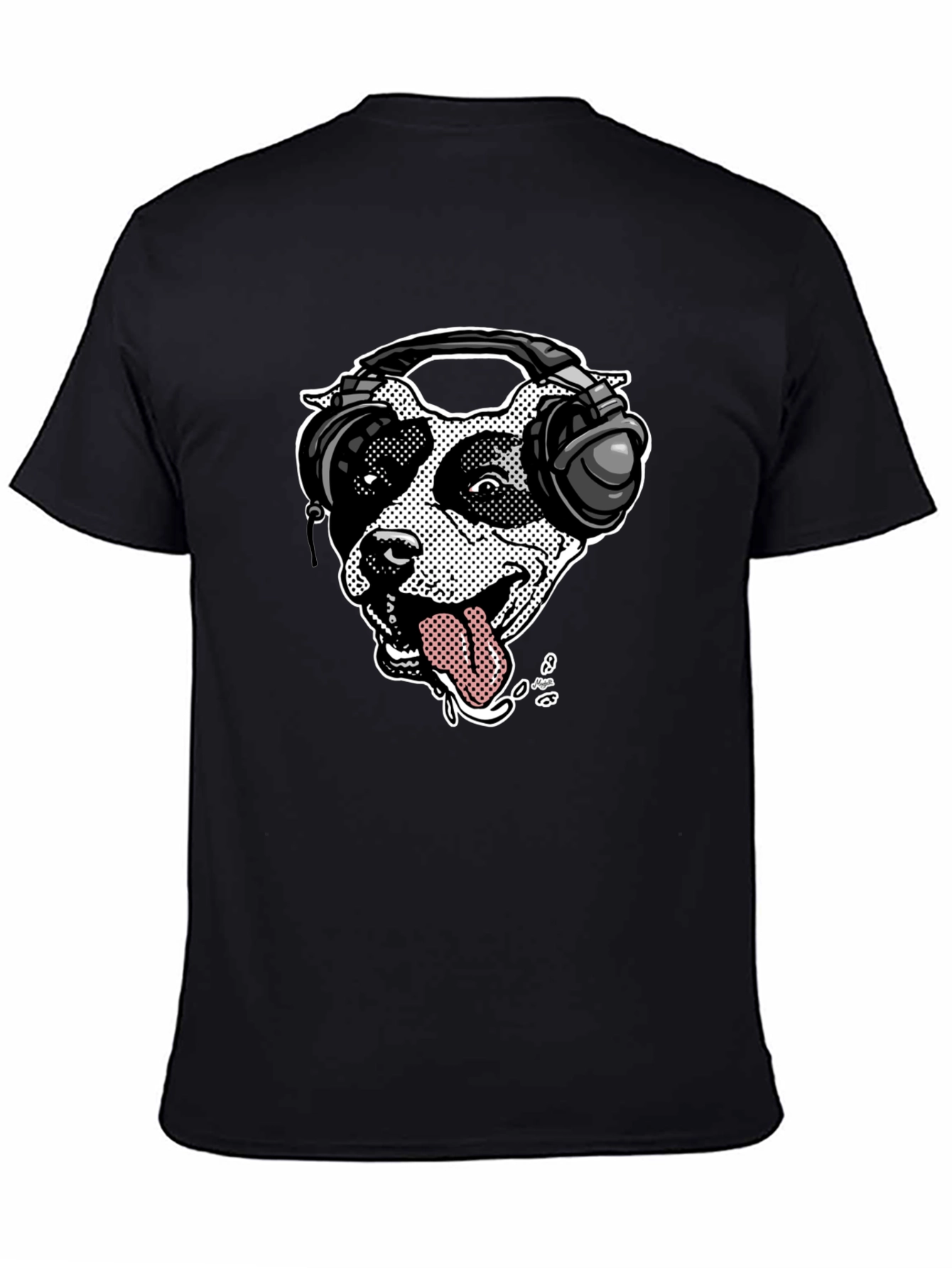 Dog with Headphones Graphic T-Shirt